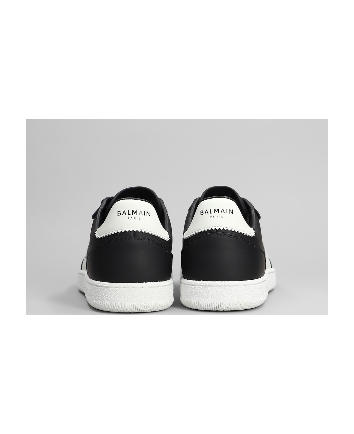 Balmain Swan Sneakers In Black Leather - black