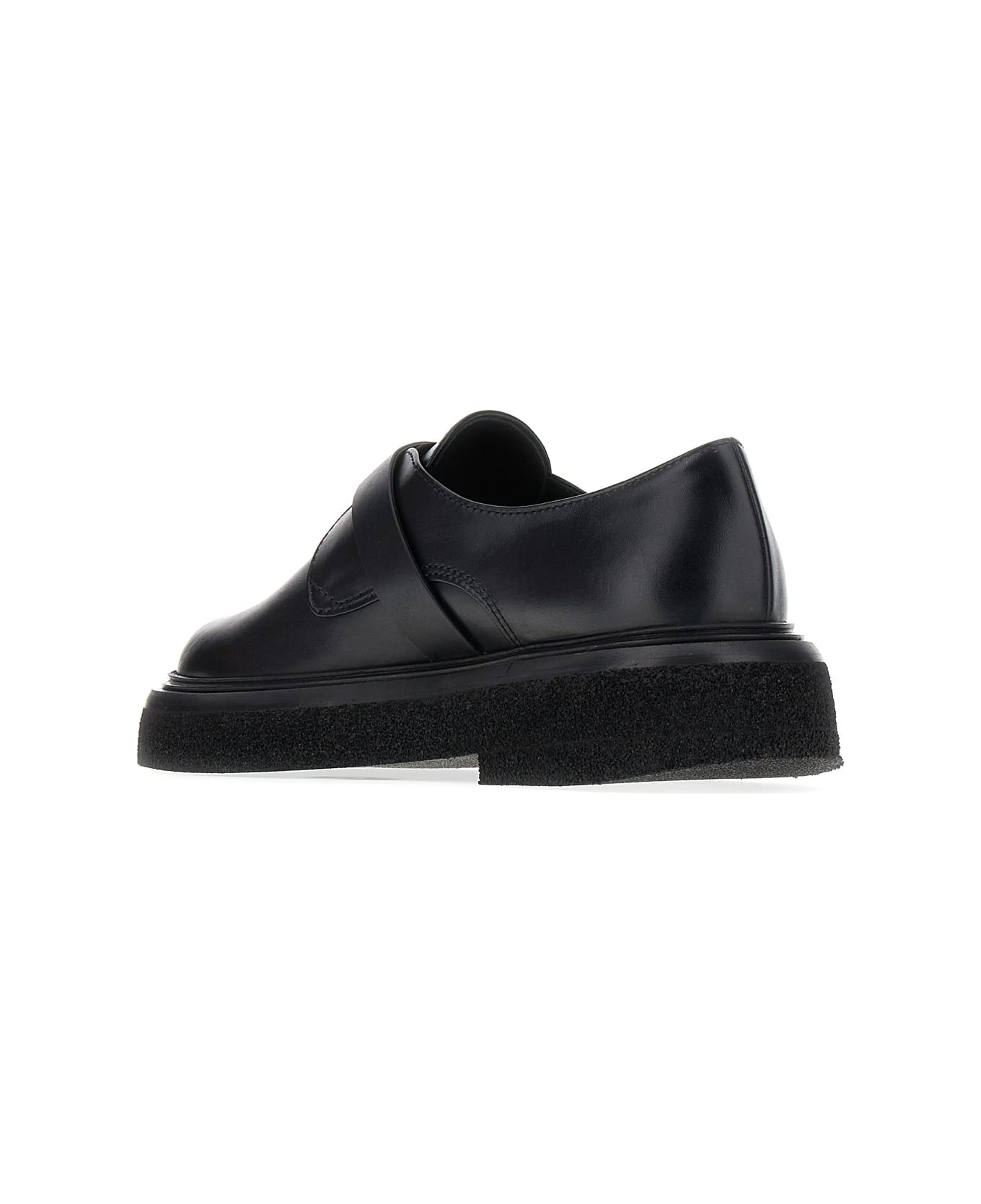 Max Mara Black Leather Monk Strap Buckle Shoes - 004