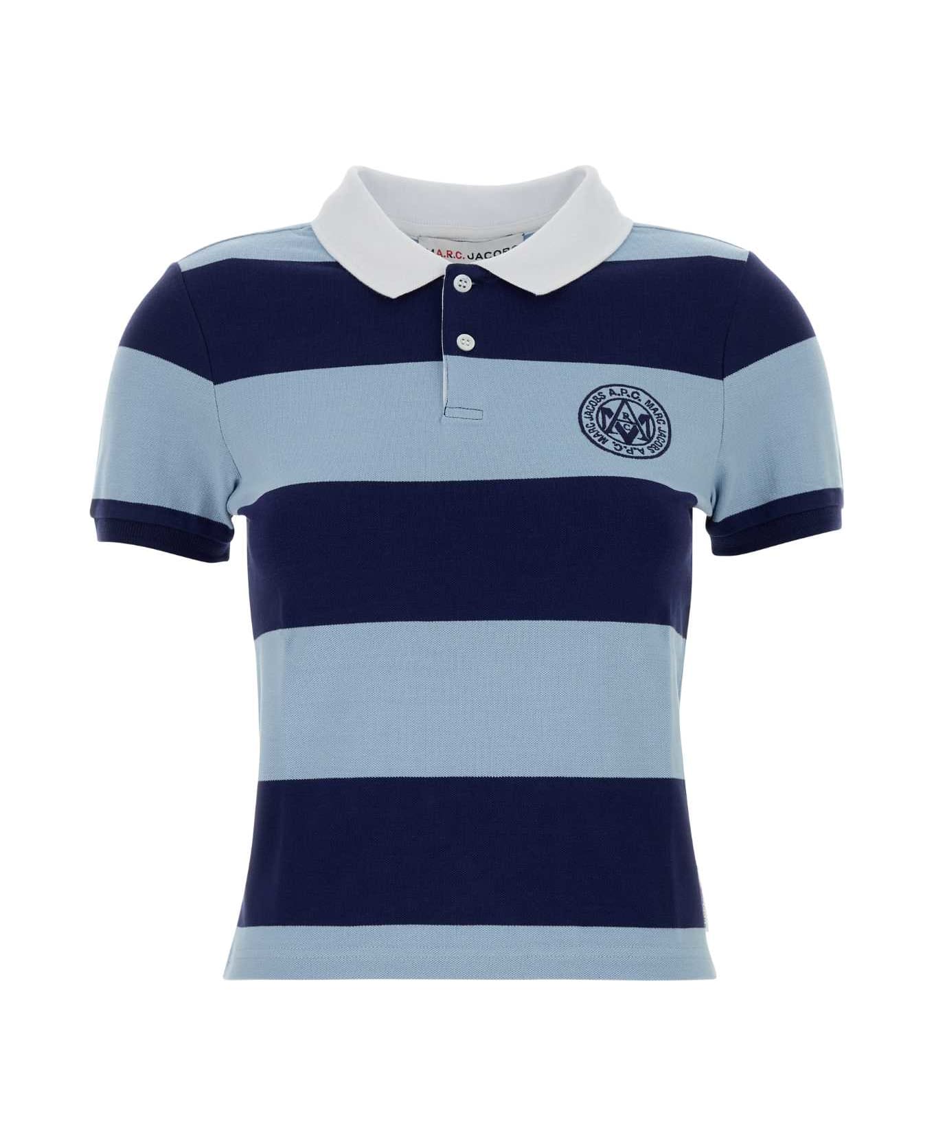 A.P.C. Embroidered Stretch Piquet A.p.c X Marc Jacobs Polo Shirt - DARKNAVYBLEU