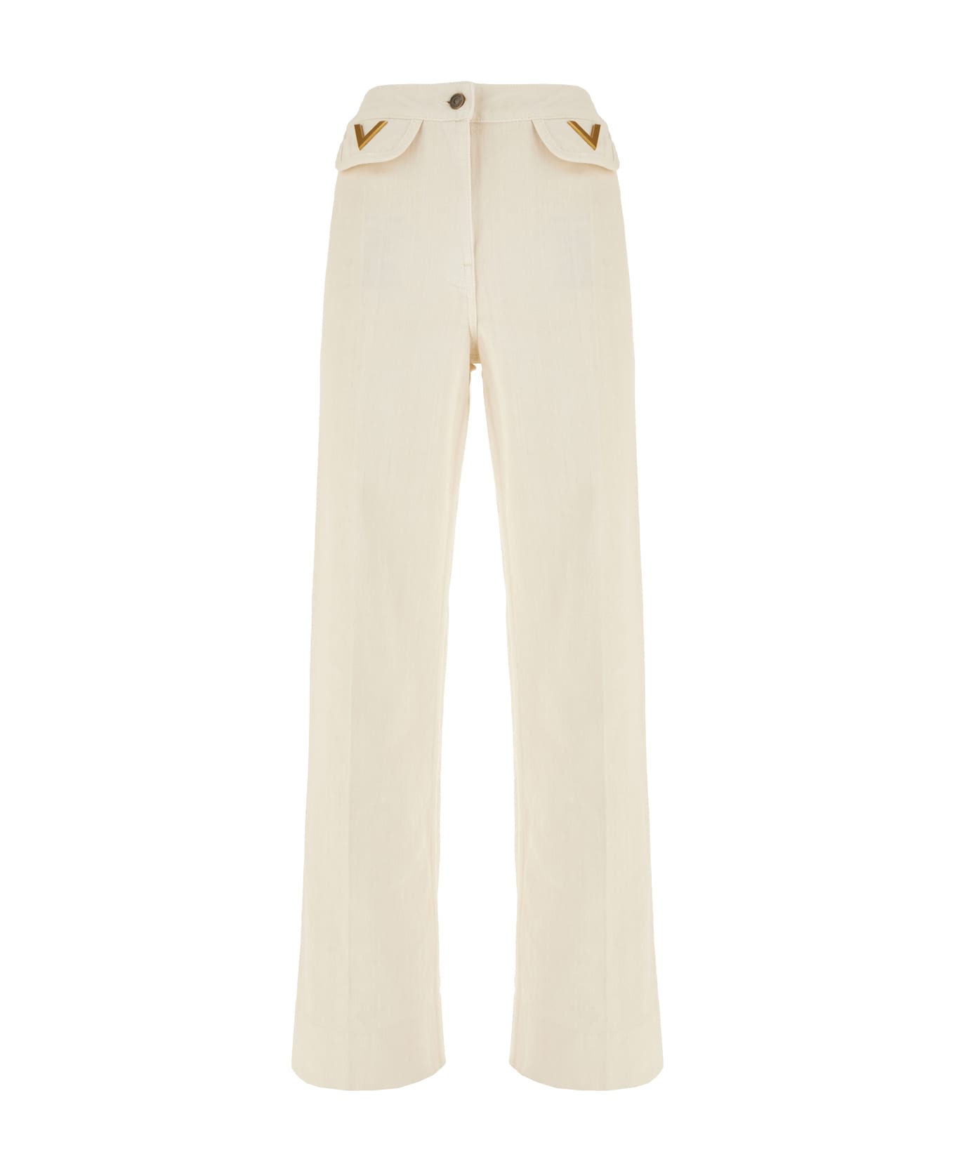 Valentino Garavani Ivory Denim Jeans - Bianco