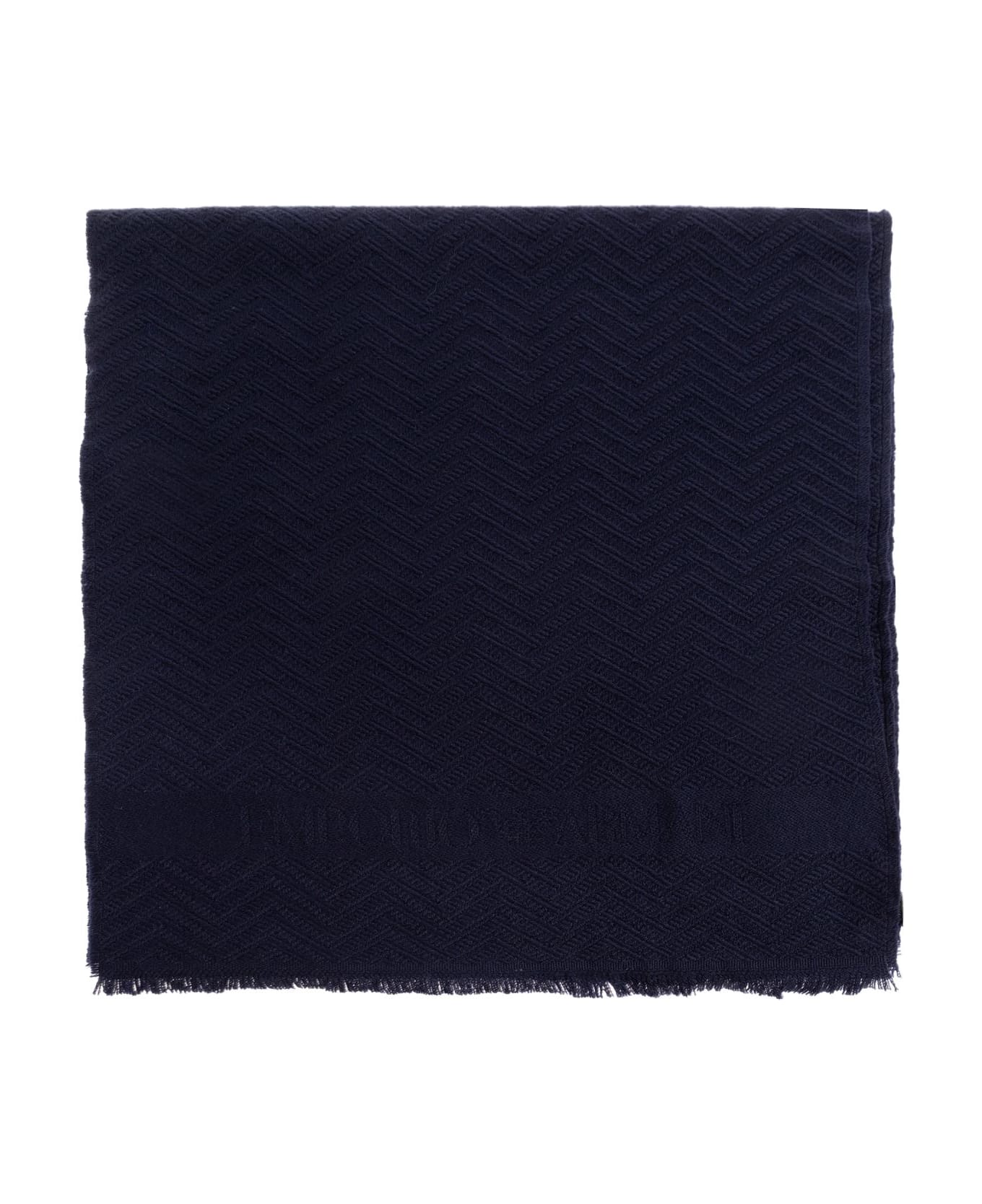 Emporio Armani Wool Scarf - Blue