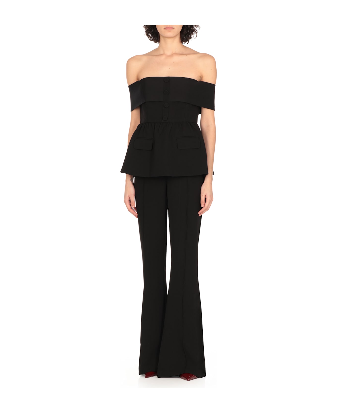 self-portrait Crepe Suit - Black