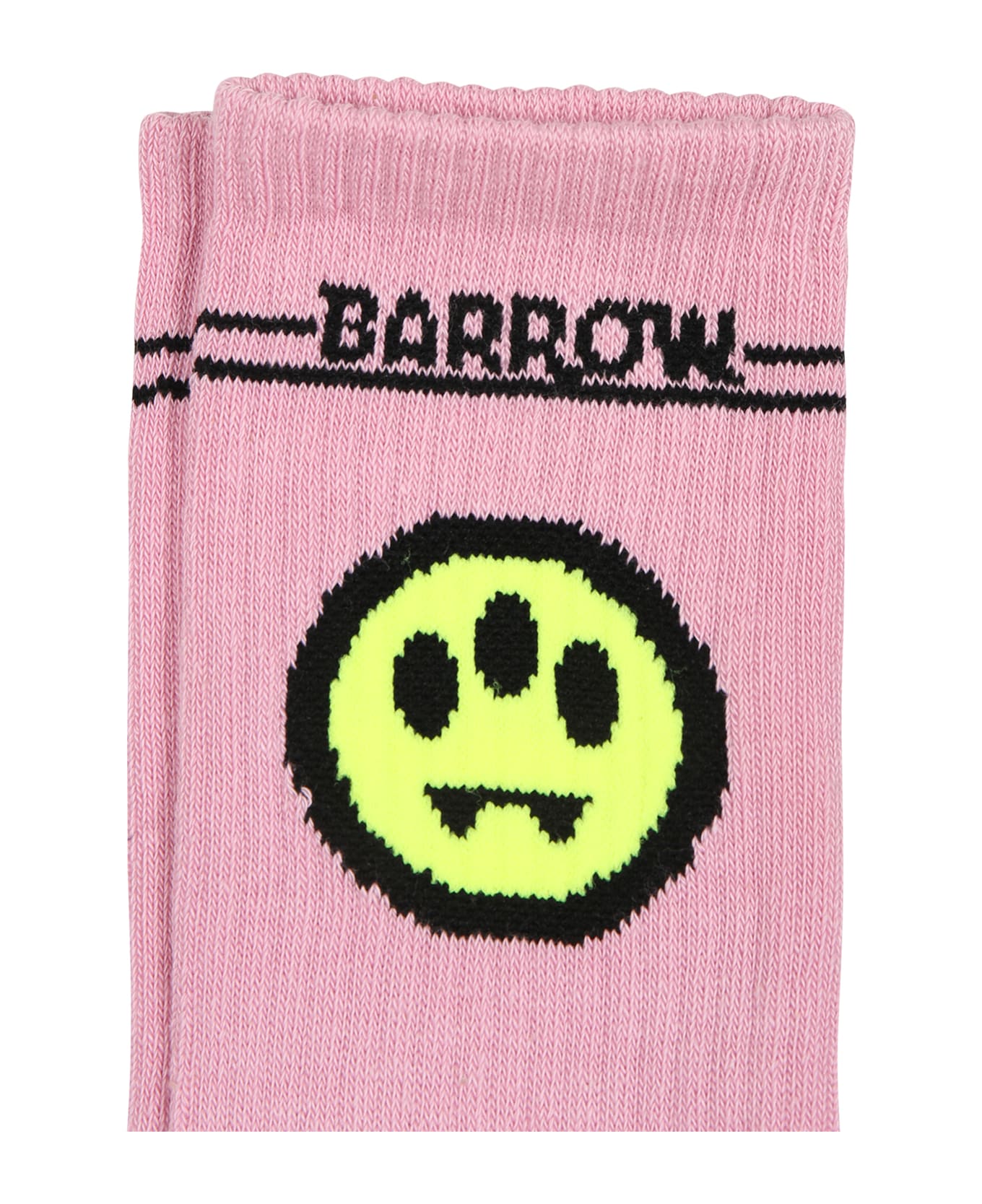 Barrow Pink Socks For Kids With Logo And Smiley - Rosa