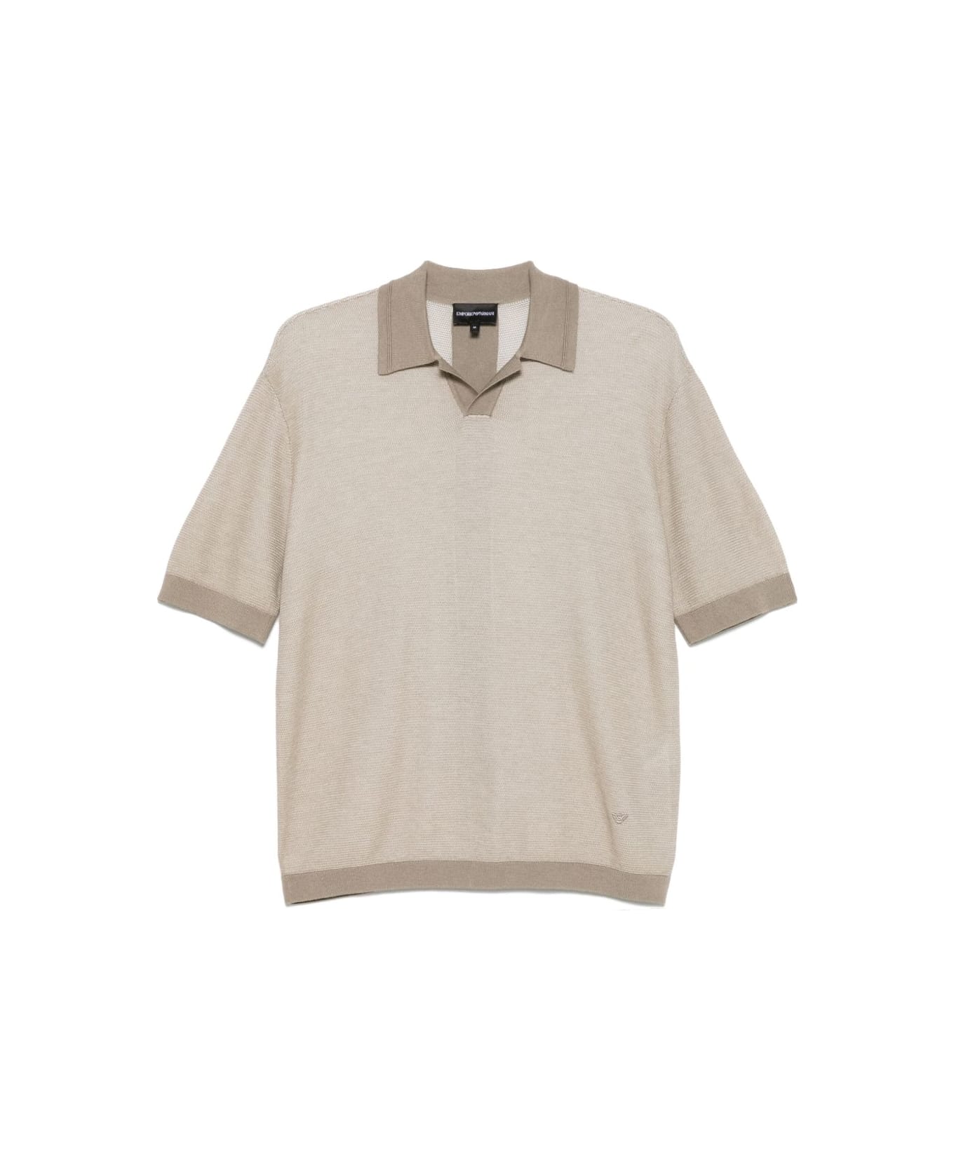 Emporio Armani Wool Blend Polo Shirt - Beige