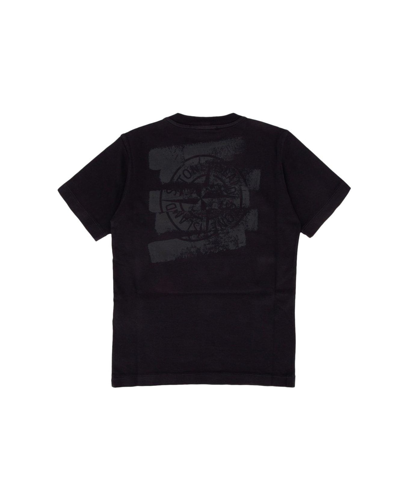 Stone Island Logo Printed Crewneck T-shirt - BLACK Tシャツ＆ポロシャツ
