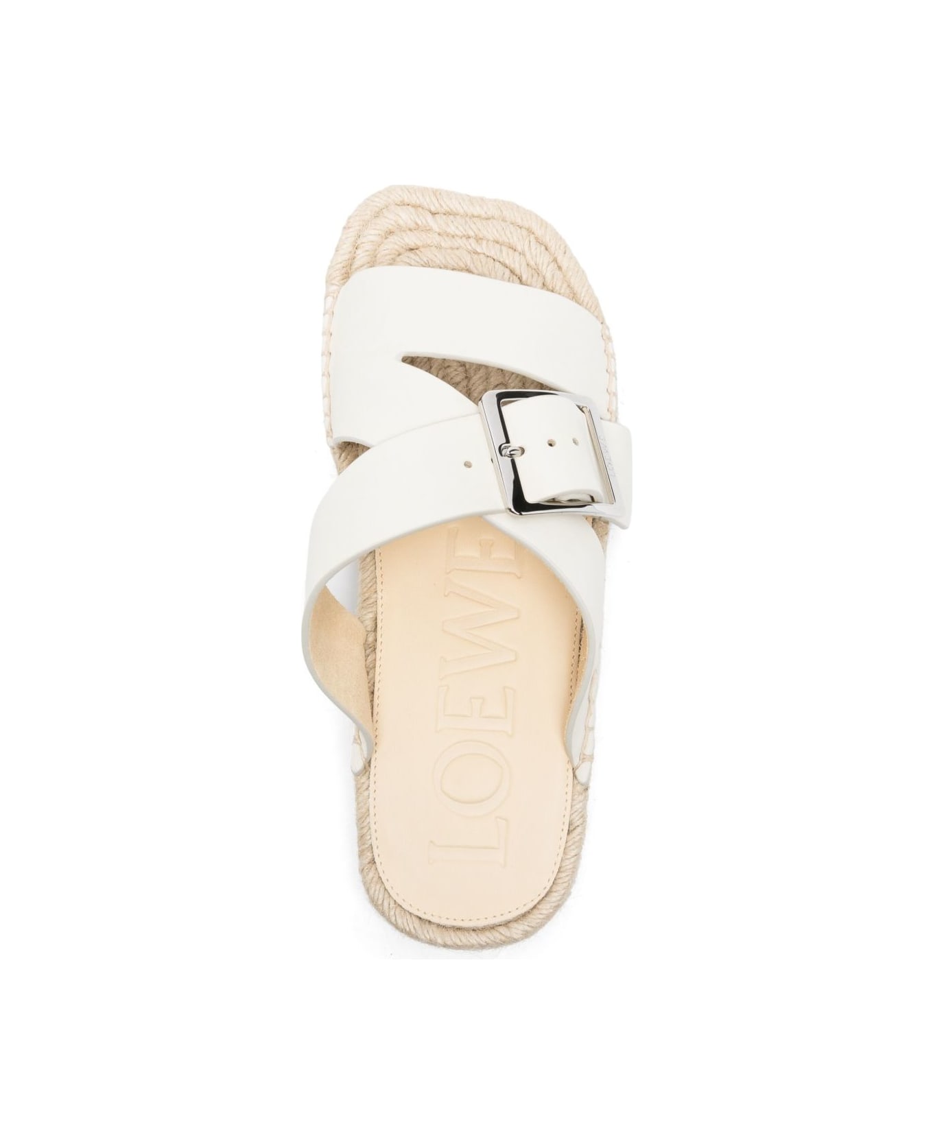 Loewe Petal Leather Sandals - White