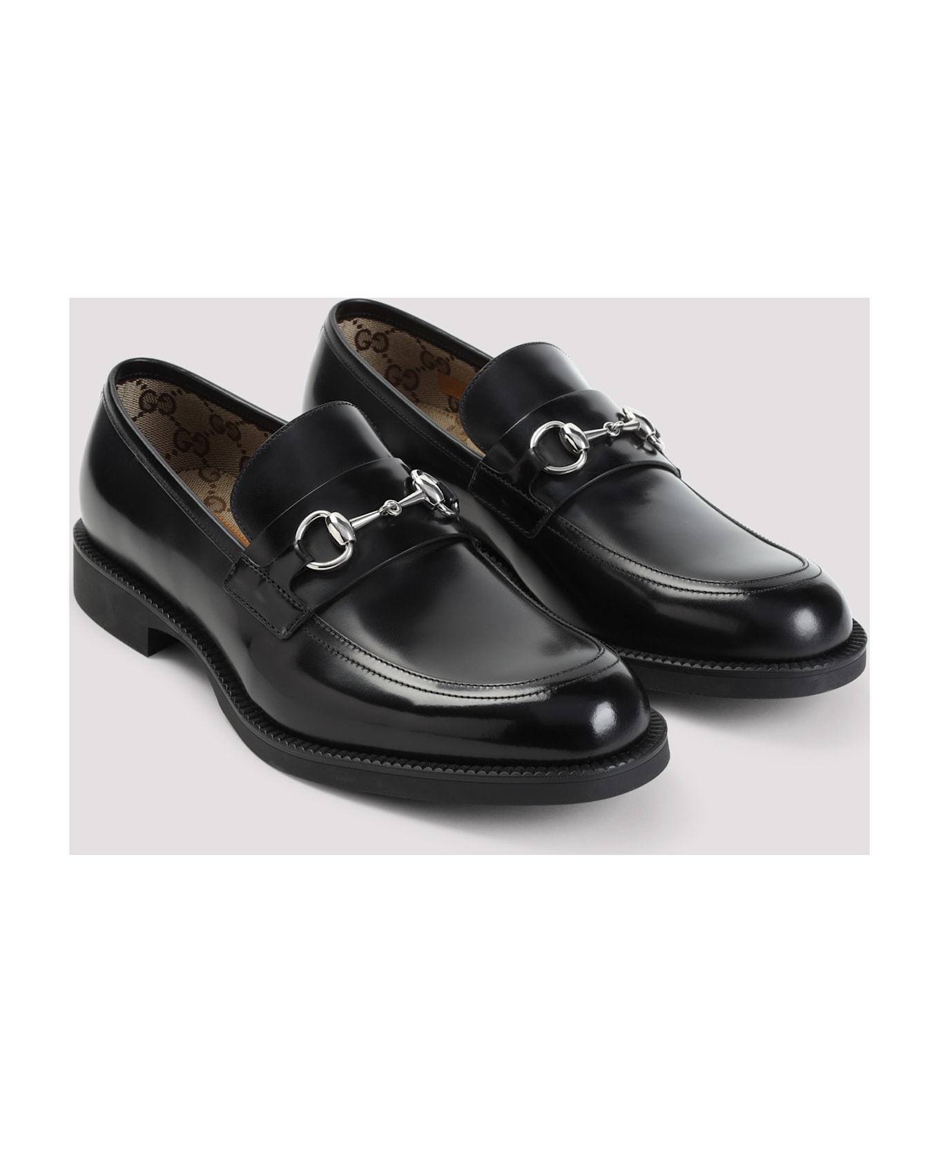 Gucci Black Leather Loafers - Black