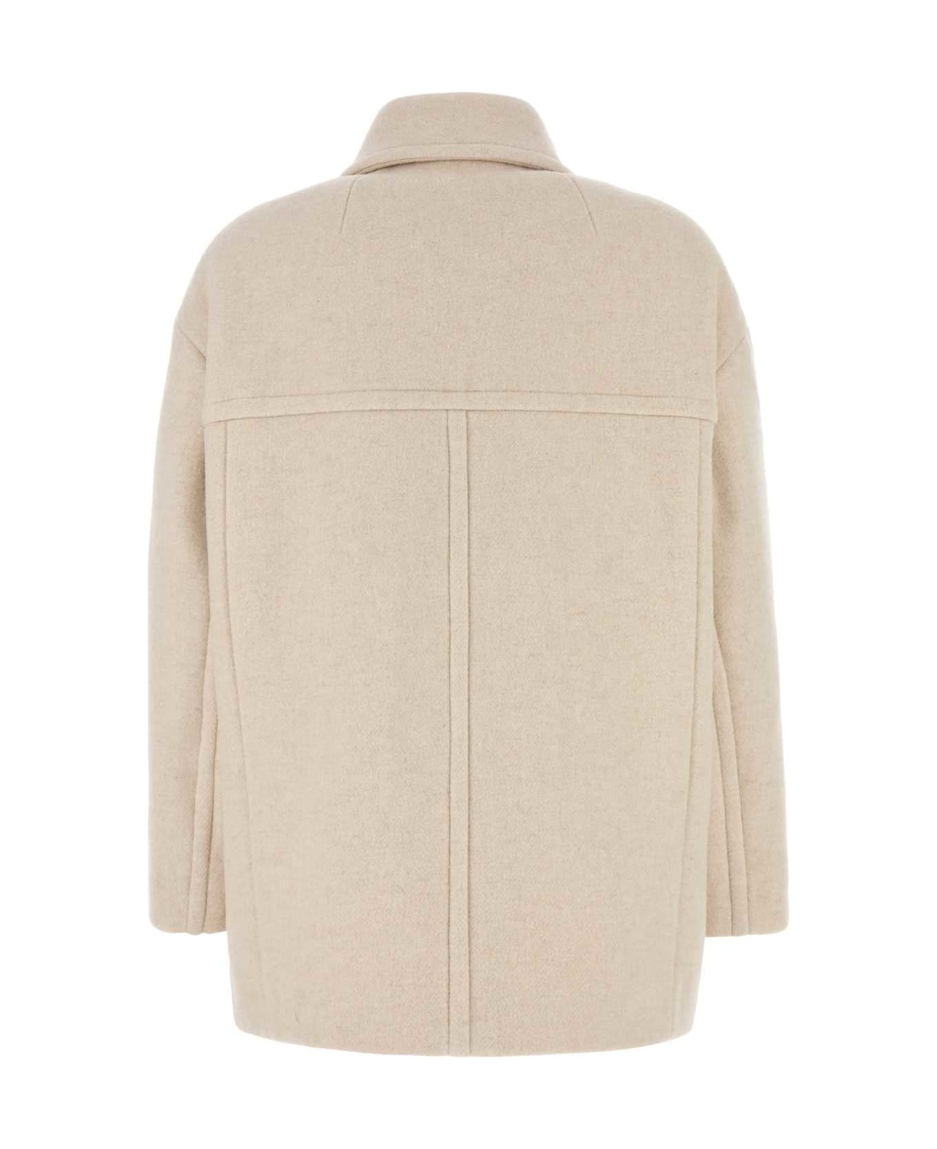 Isabel Marant Sand Wool Blend Fiby Coat - ECRU