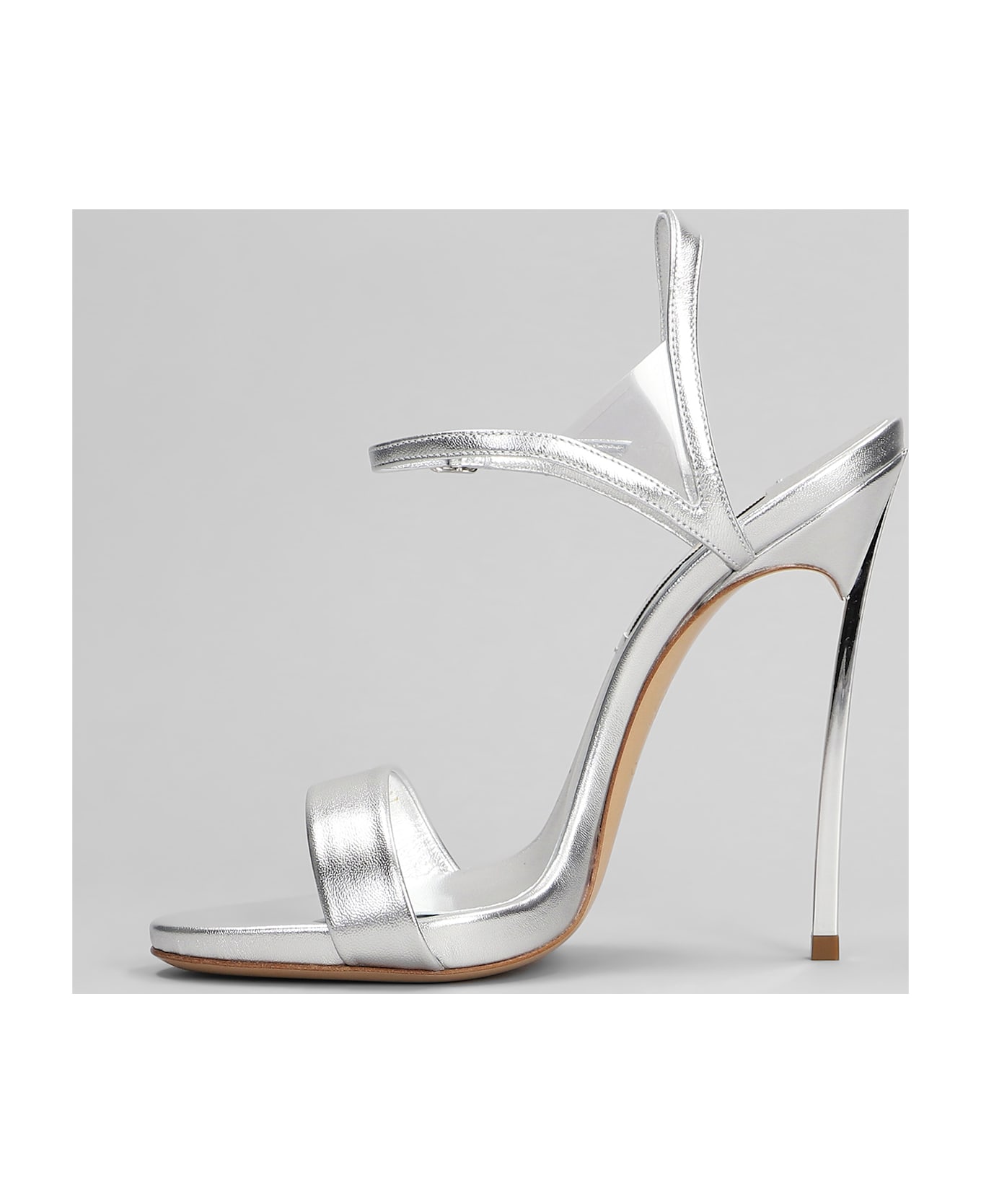 Casadei Blade Sandals In Silver Leather - silver