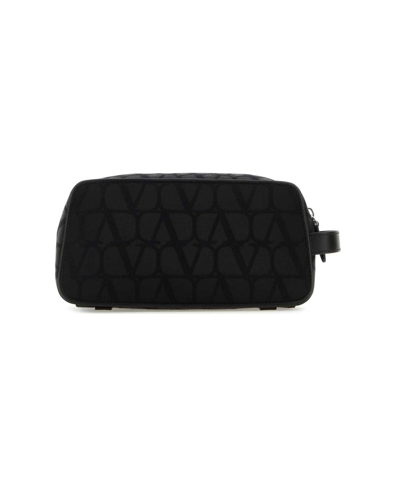 Valentino Garavani Toile Iconographe Zip-up Toiletry Bag - NERO