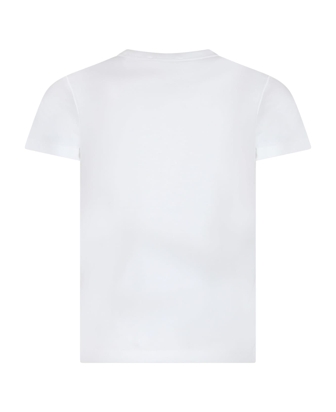 Marc Jacobs White T-shirt For Girl With Car Print And Logo - White Tシャツ＆ポロシャツ