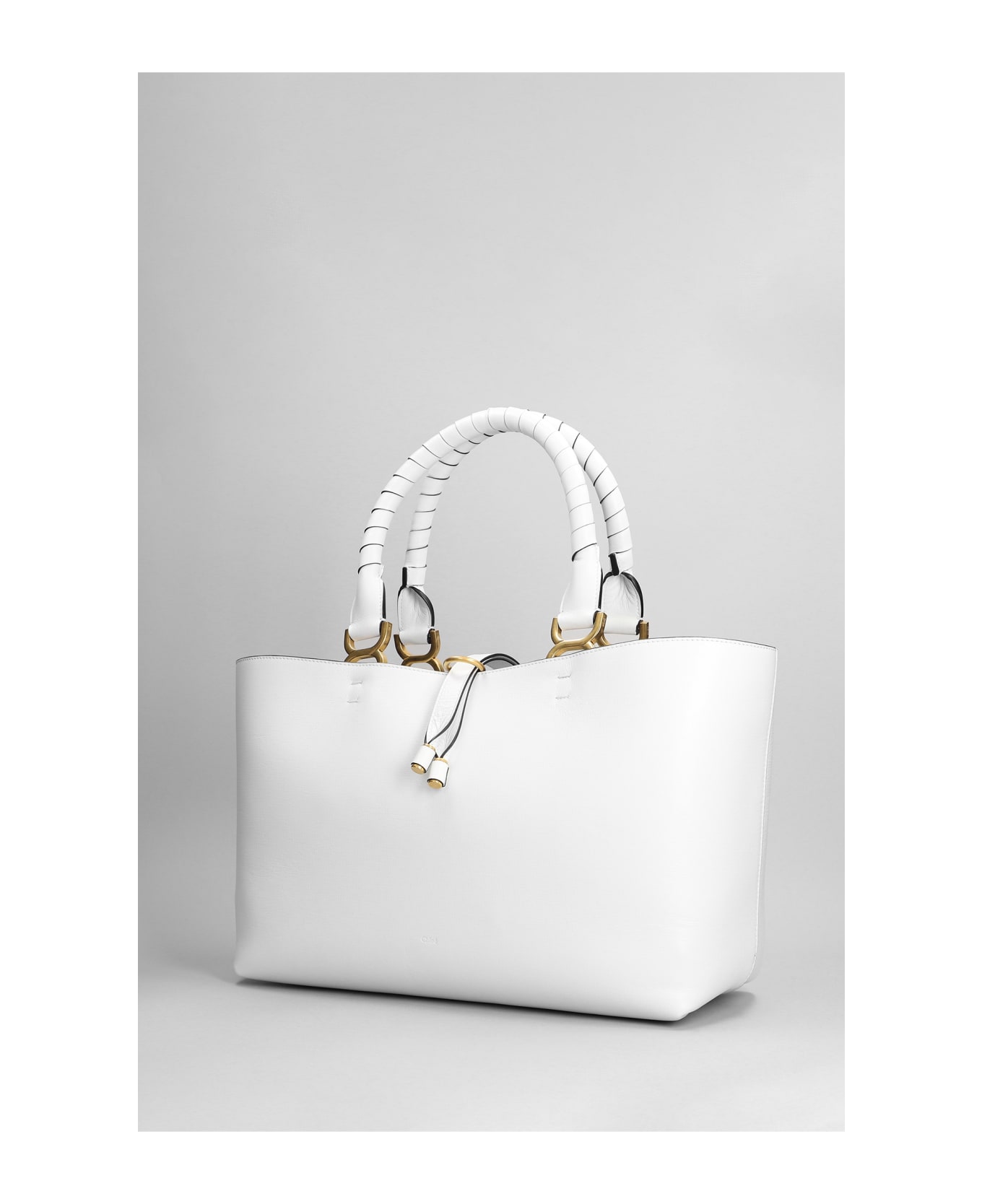 Chloé Marcie Tote In White Leather - white