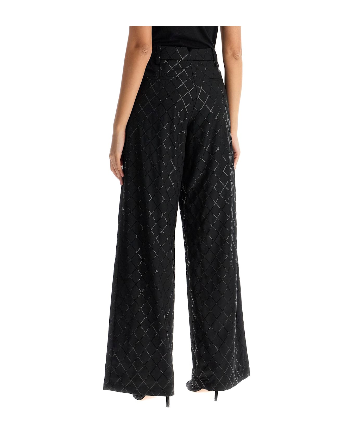 Rotate by Birger Christensen Wide Pants With Sequins. - BLACK (Black)
