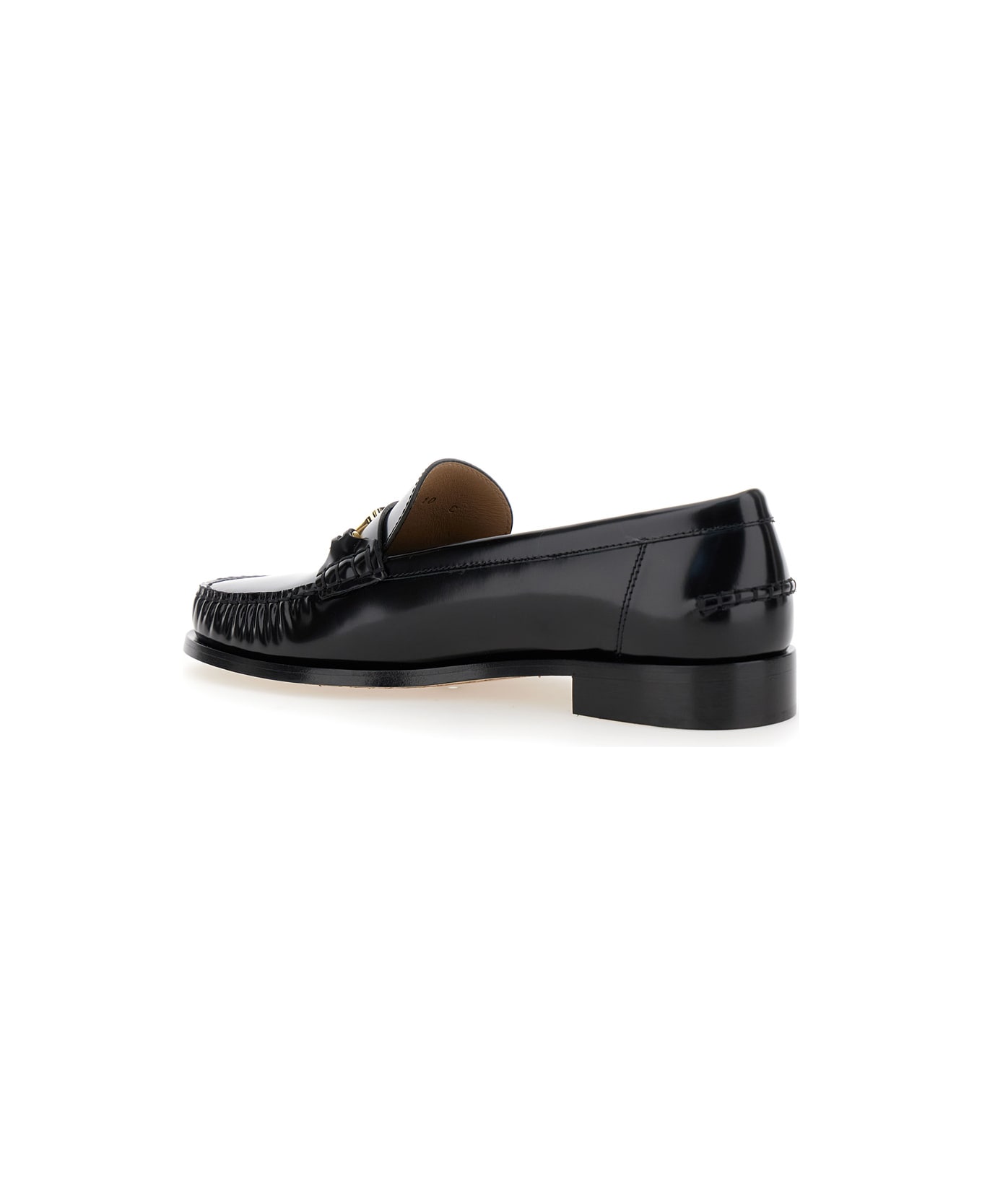 Ferragamo 
harry
 Slip-on Loafer With Chain Detail In Leather Woman - Nero