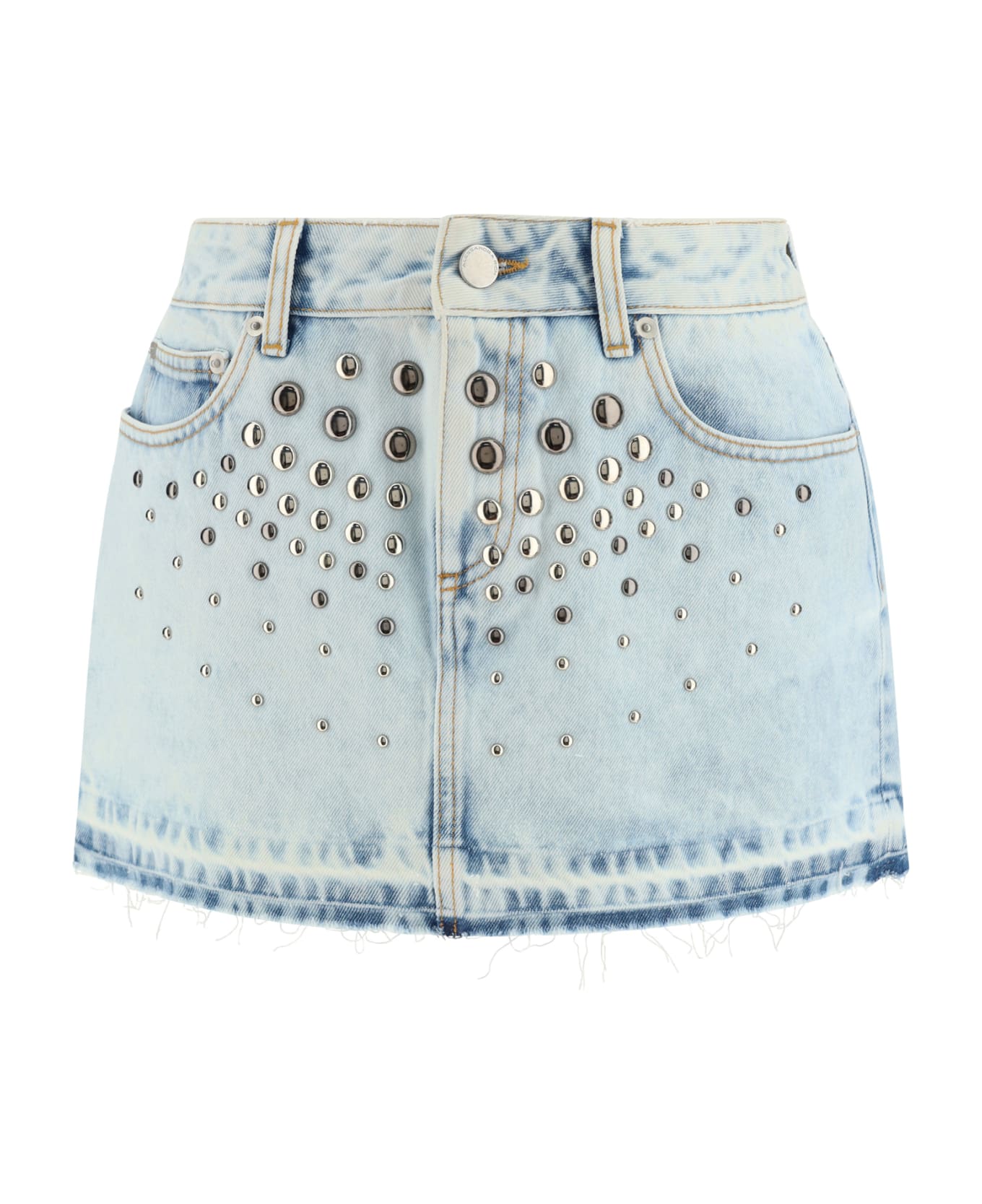 Alessandra Rich Denim Mini Skirt - Light Blue