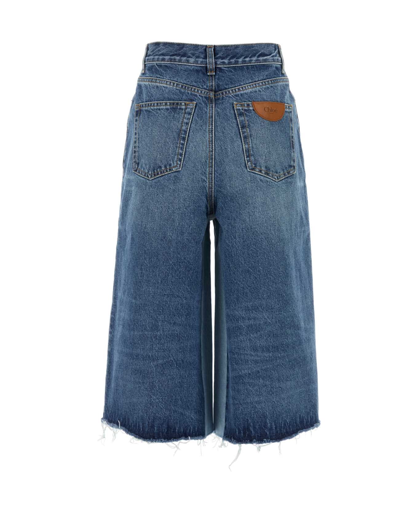 Chloé Denim Bermuda Shorts - DARKNIGHTBLUE