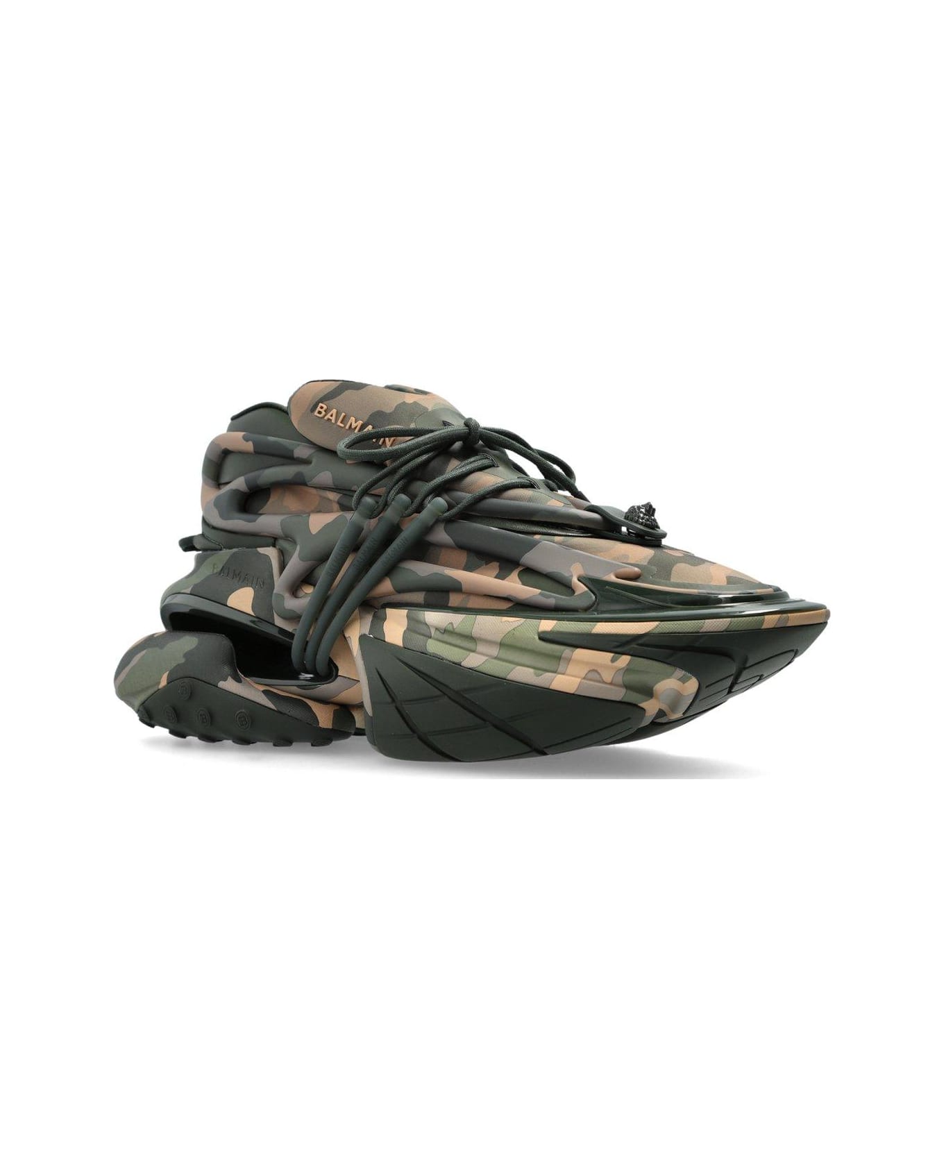 Balmain Unicorn Low Camouflage-print Trainers - Cachi