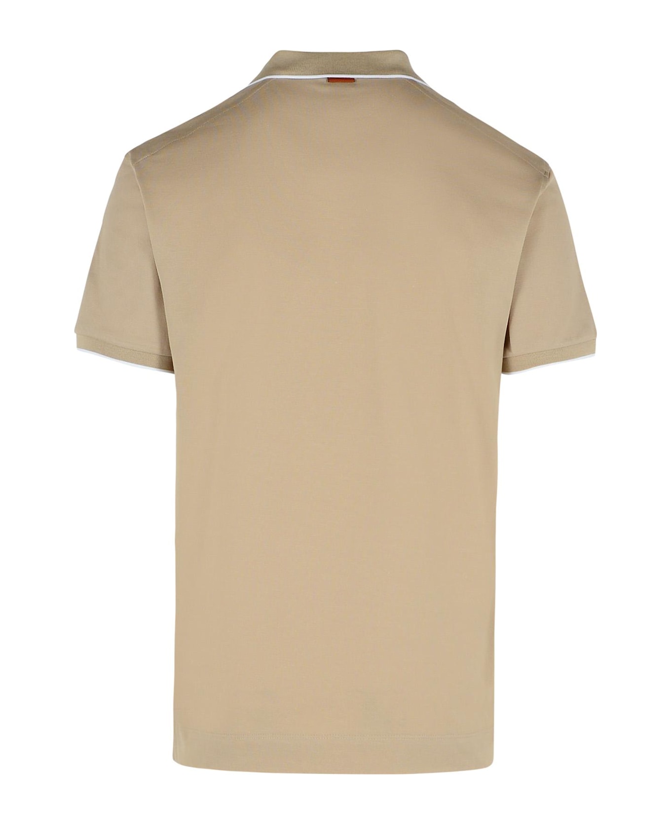 Zegna Beige Cotton Polo Shirt - Beige