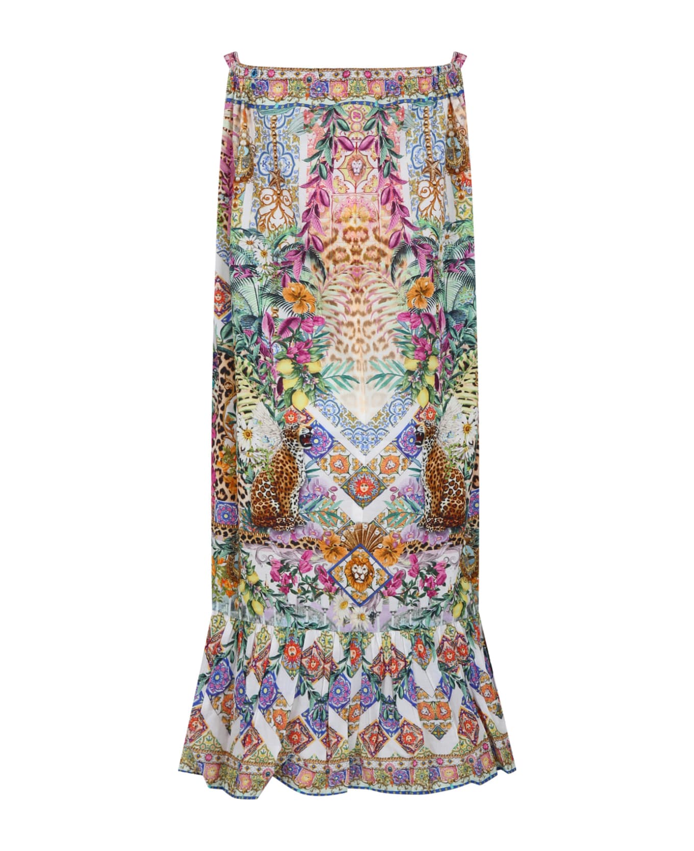 Camilla Multicolor Dress For Girl With Floral Print - Multicolor ワンピース＆ドレス
