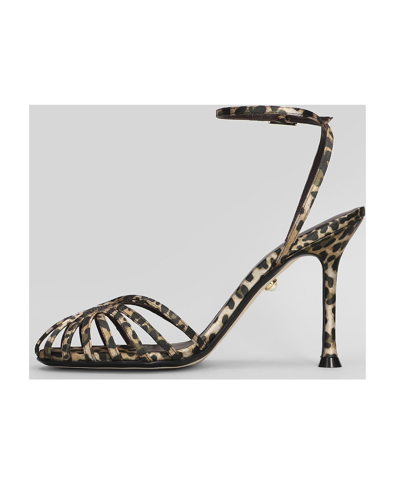 Alevì Ally 95 Sandals In Animalier Satin - Animalier