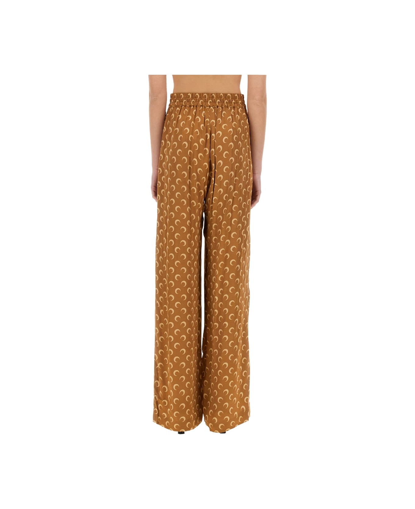 Marine Serre Satin Pants "moon" - BEIGE
