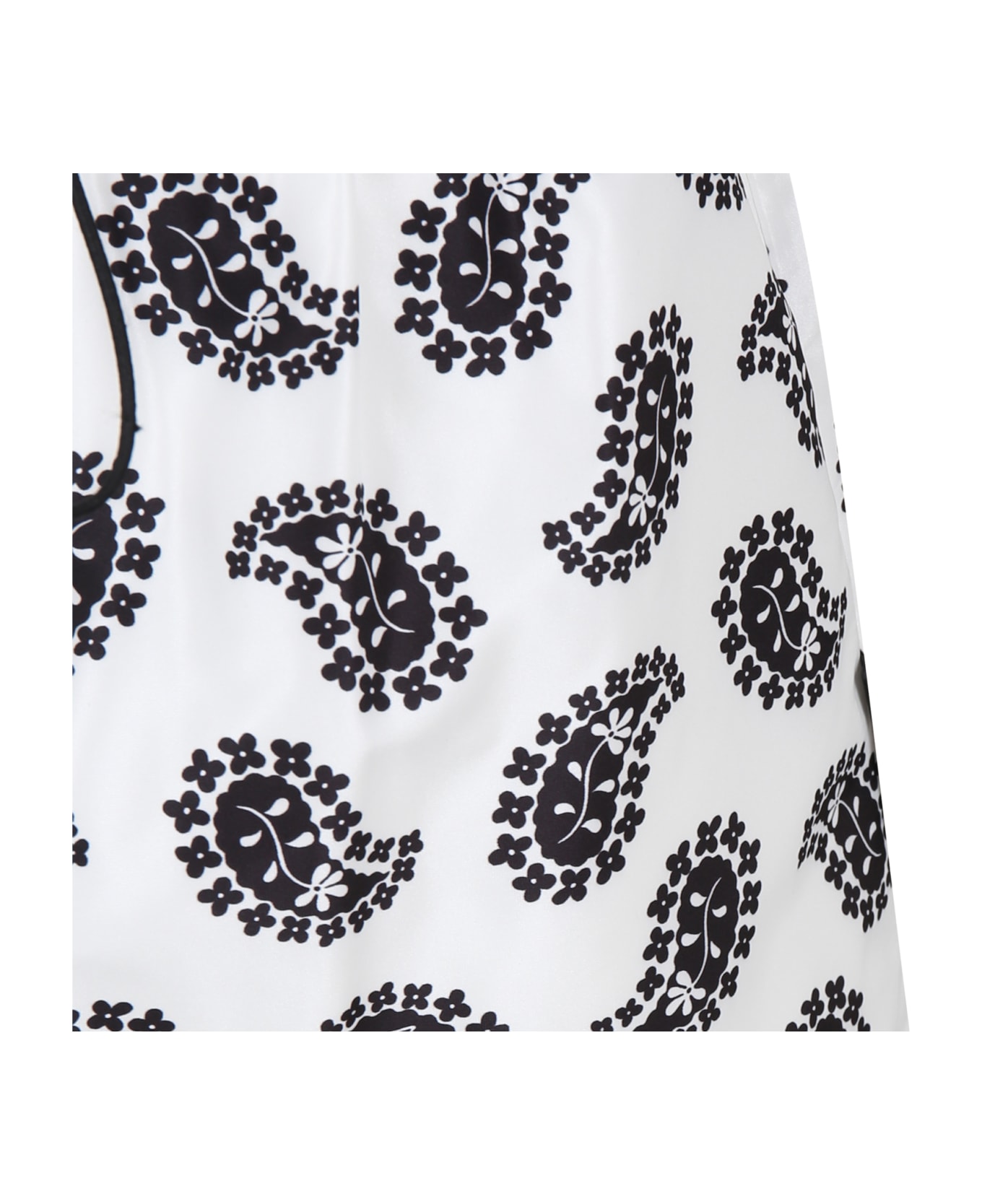 MSGM White Skirt For Girl With Flowers Print - White ボトムス