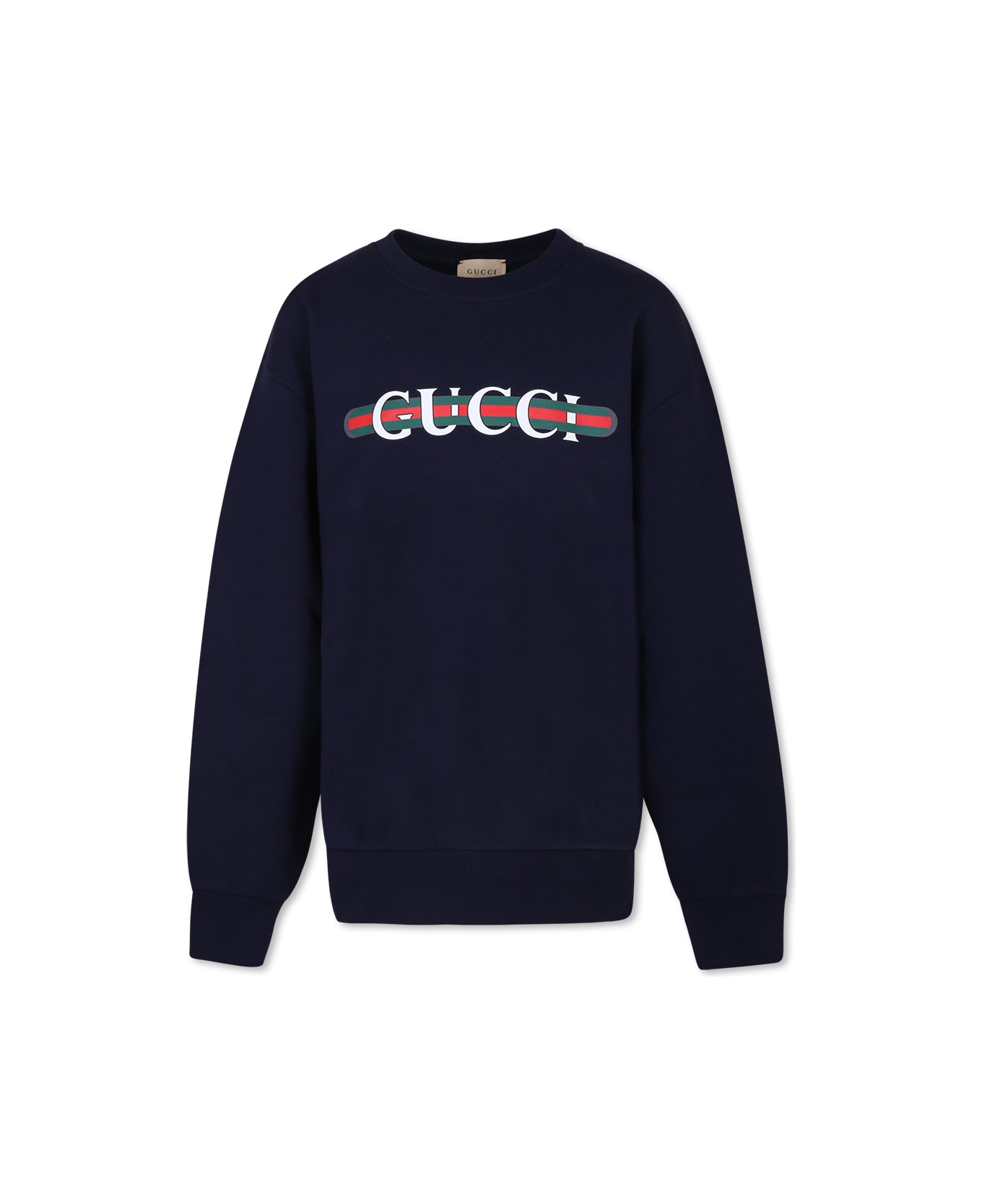 Gucci Blue Sweatshirt For Kids With Logo - Blue