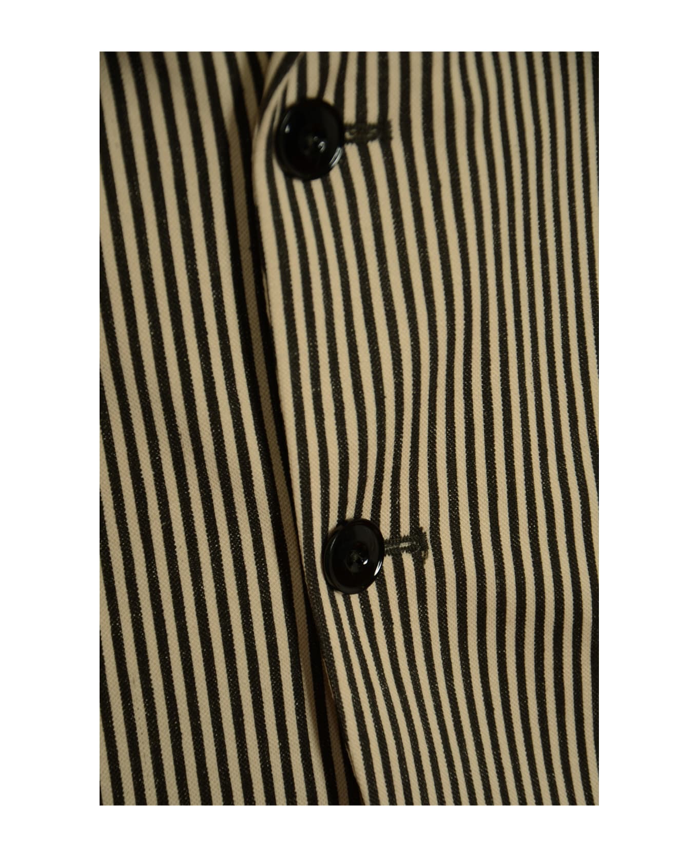 Circolo 1901 2 Pockets Striped Blazer - Black