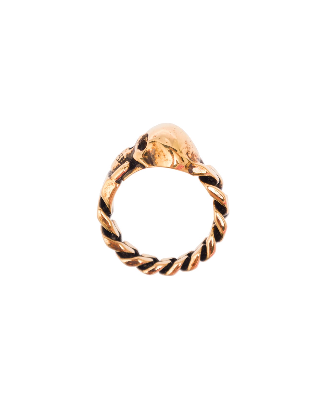 Alexander McQueen Skull Chain Ring - Gold
