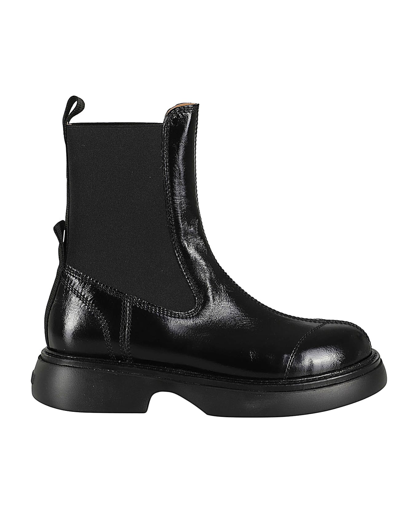 Ganni Everyday Mid Chelsea Boots Tonal Naplack - Black