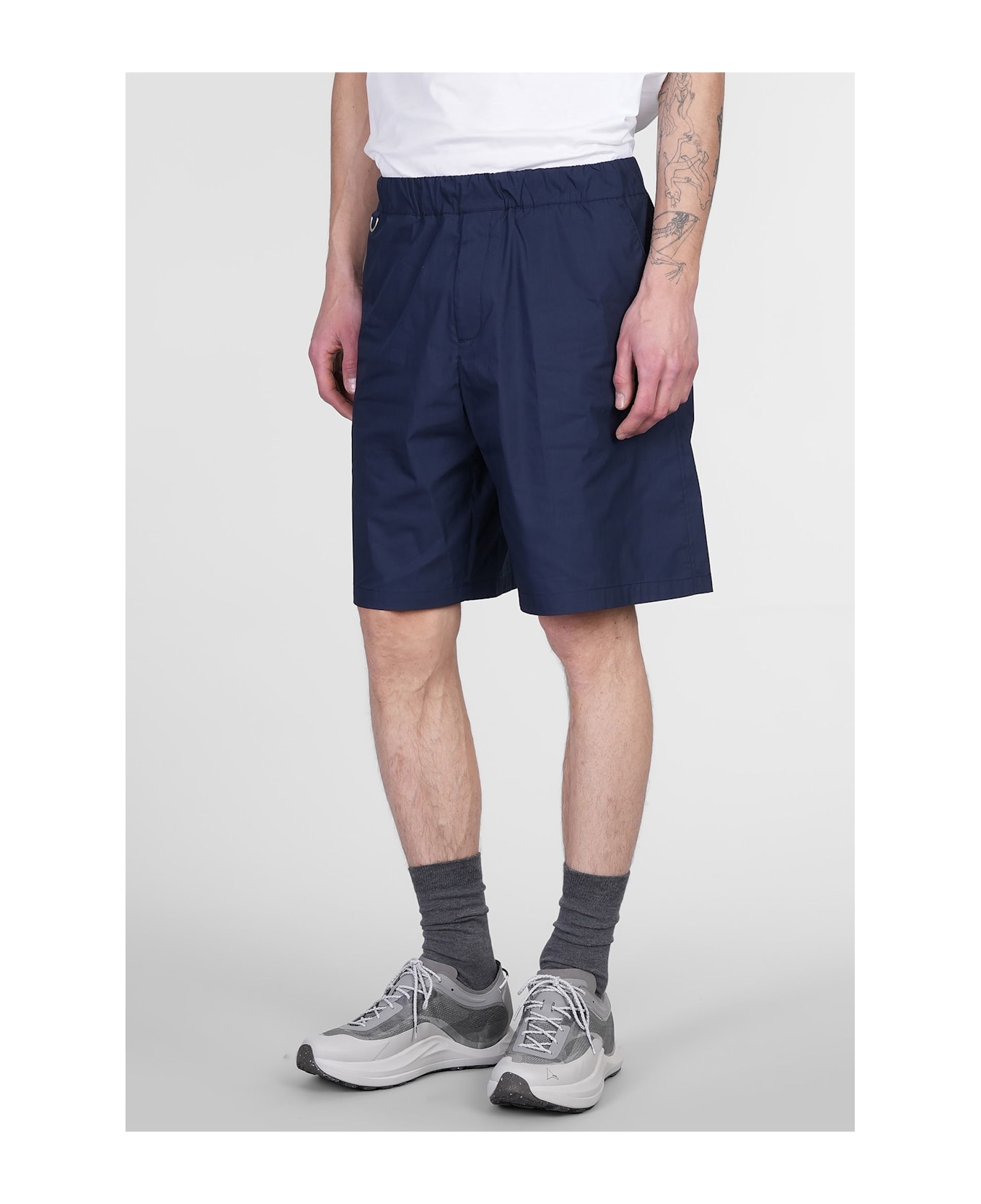 Low Brand Combo Shorts In Blue Cotton - blue