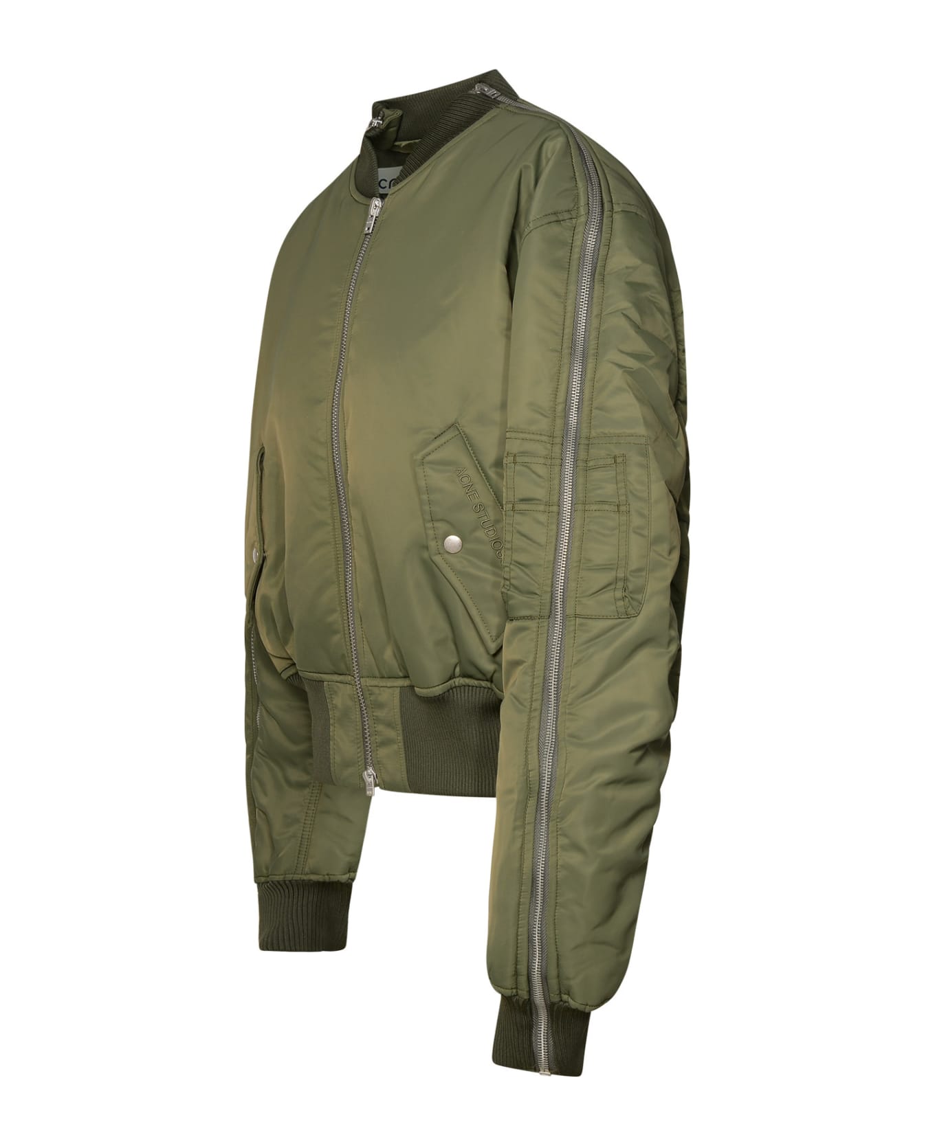 Acne Studios Bomber Jacket In Green Nylon - Green