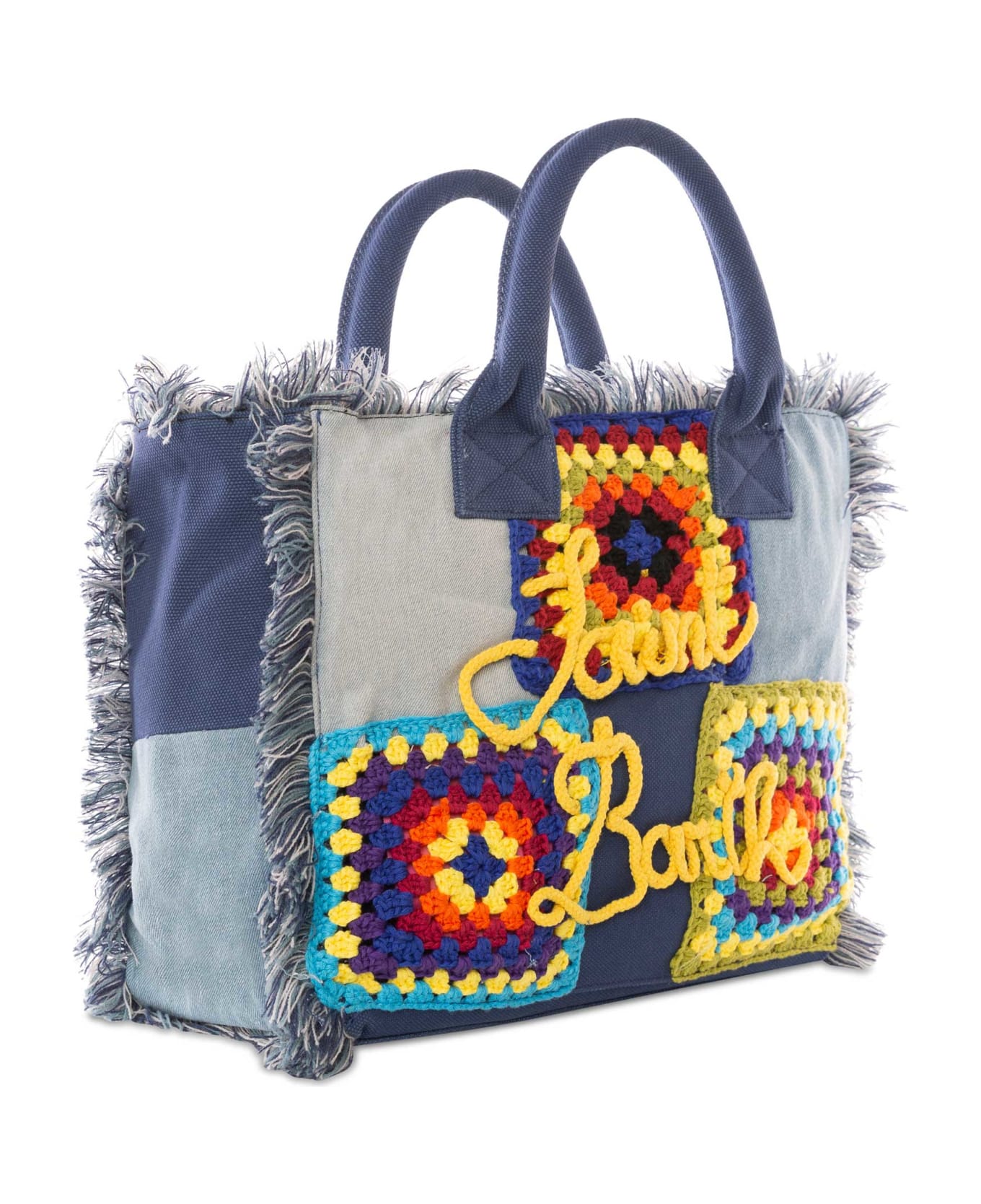 MC2 Saint Barth Vanity Crochet Patchwork Shoulder Bag - BLUE