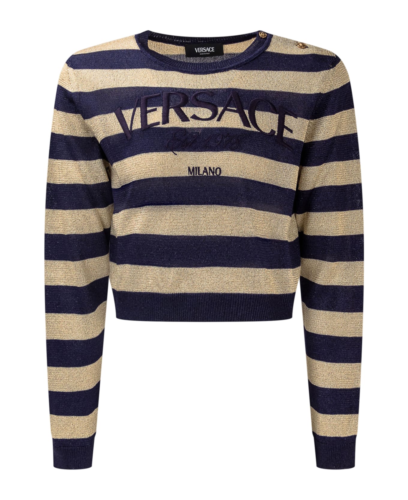 Young Versace Nautical Stripe Shirt - NAVY-ORO