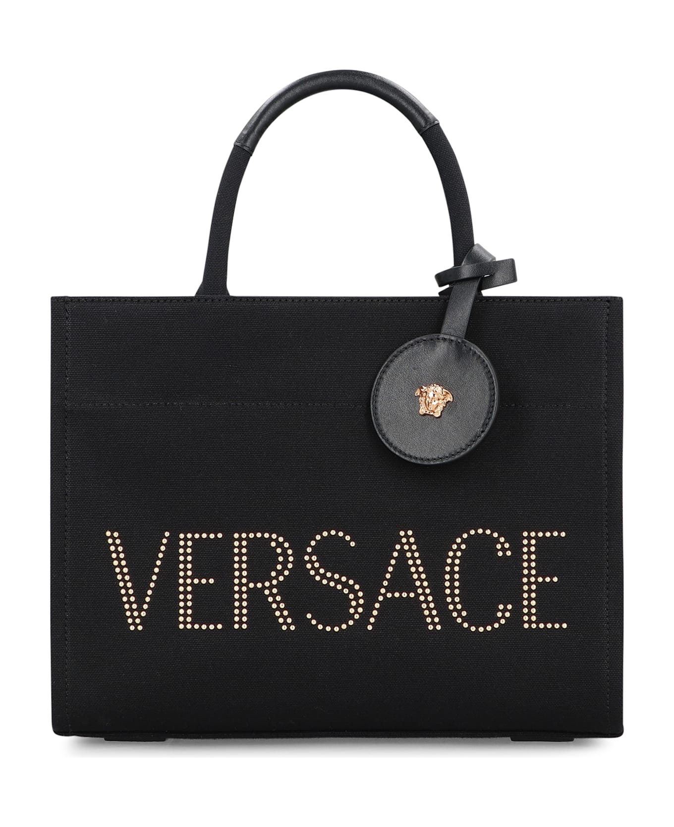 Versace Small Canvas Tote Bag - black
