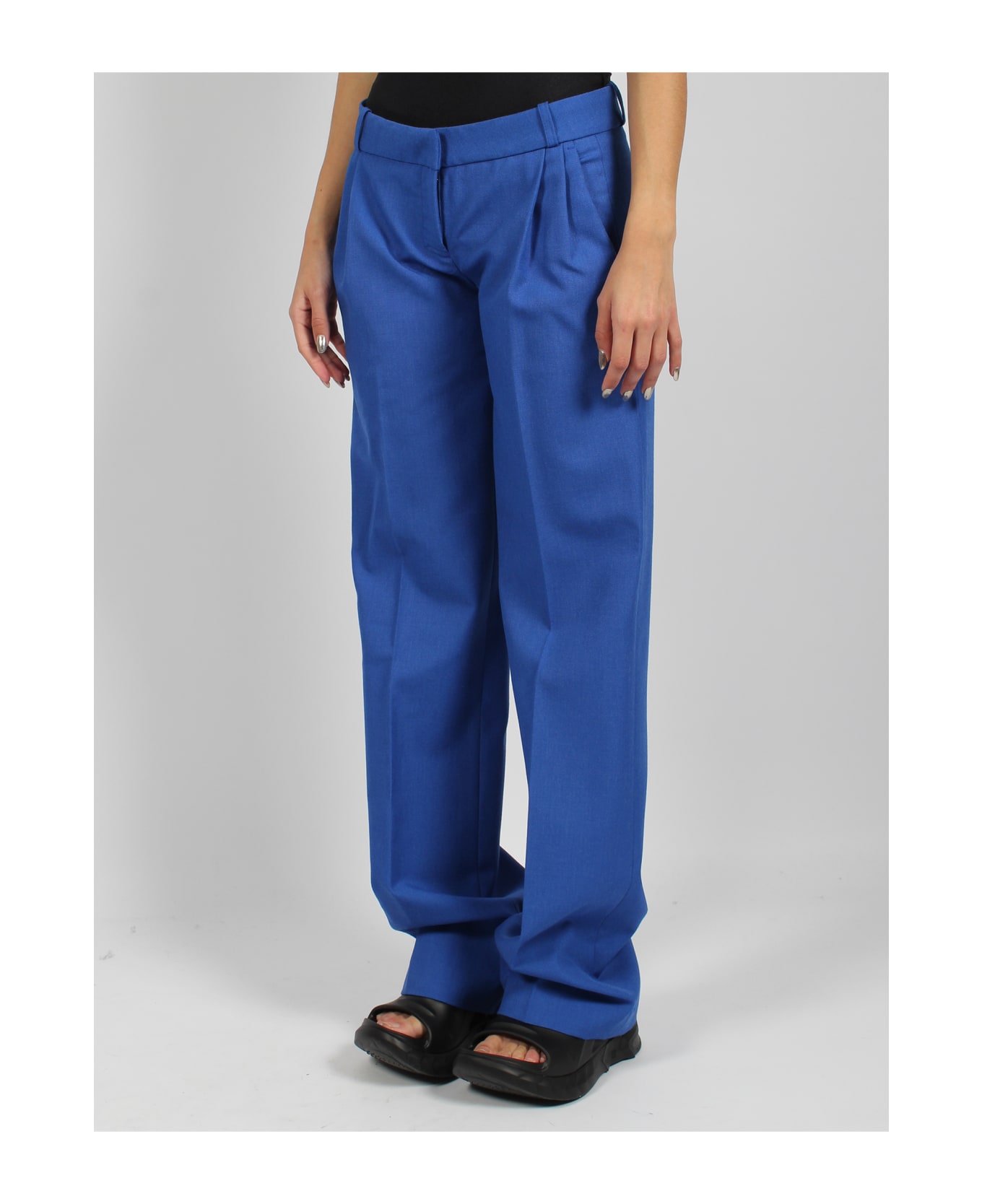 Coperni Low Rise Loose Tailored Trousers - Blue