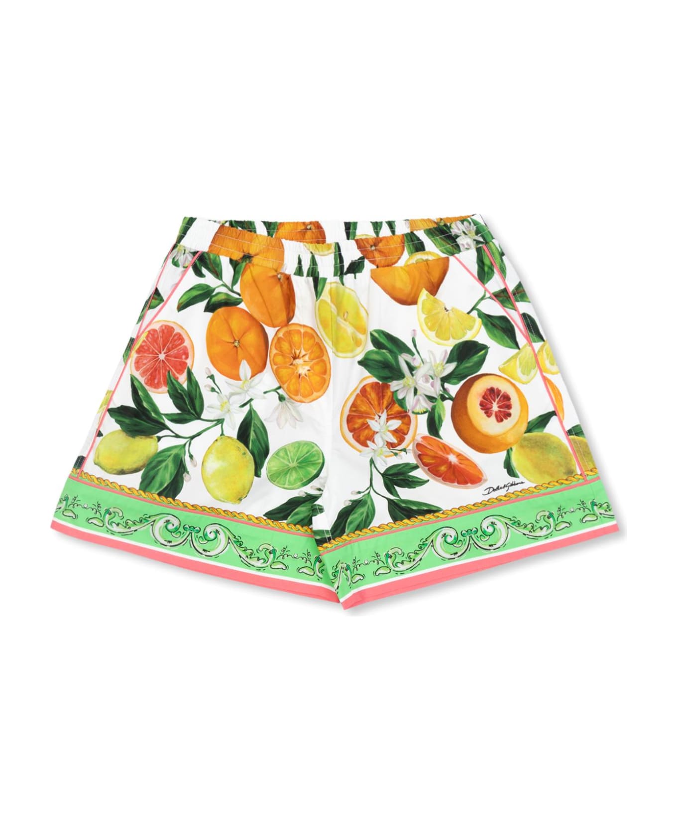 Dolce & Gabbana Kids Shorts With Citrus Motif - An Arance Limoni