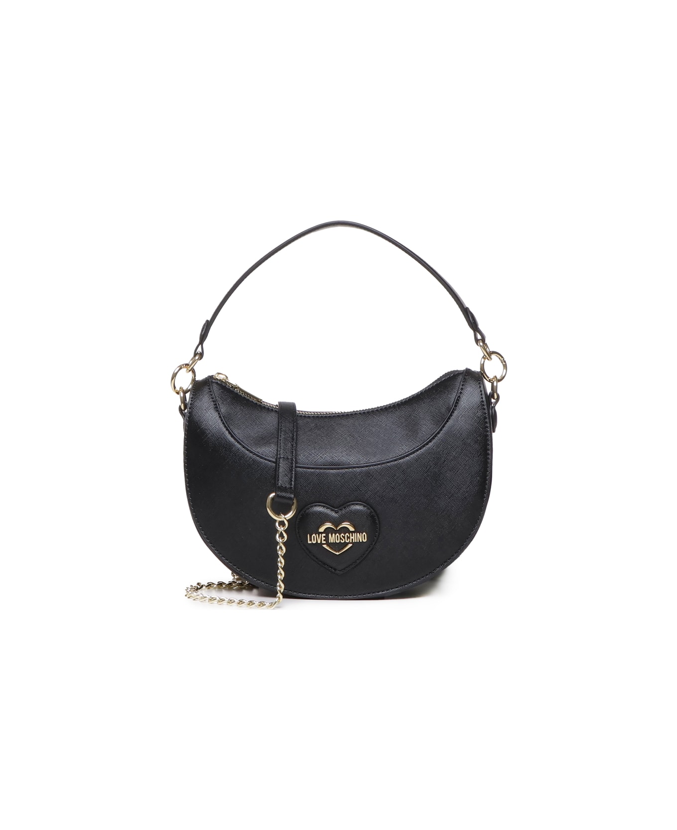 Love Moschino Shoulder Bag With Logo Plaque - Black トートバッグ