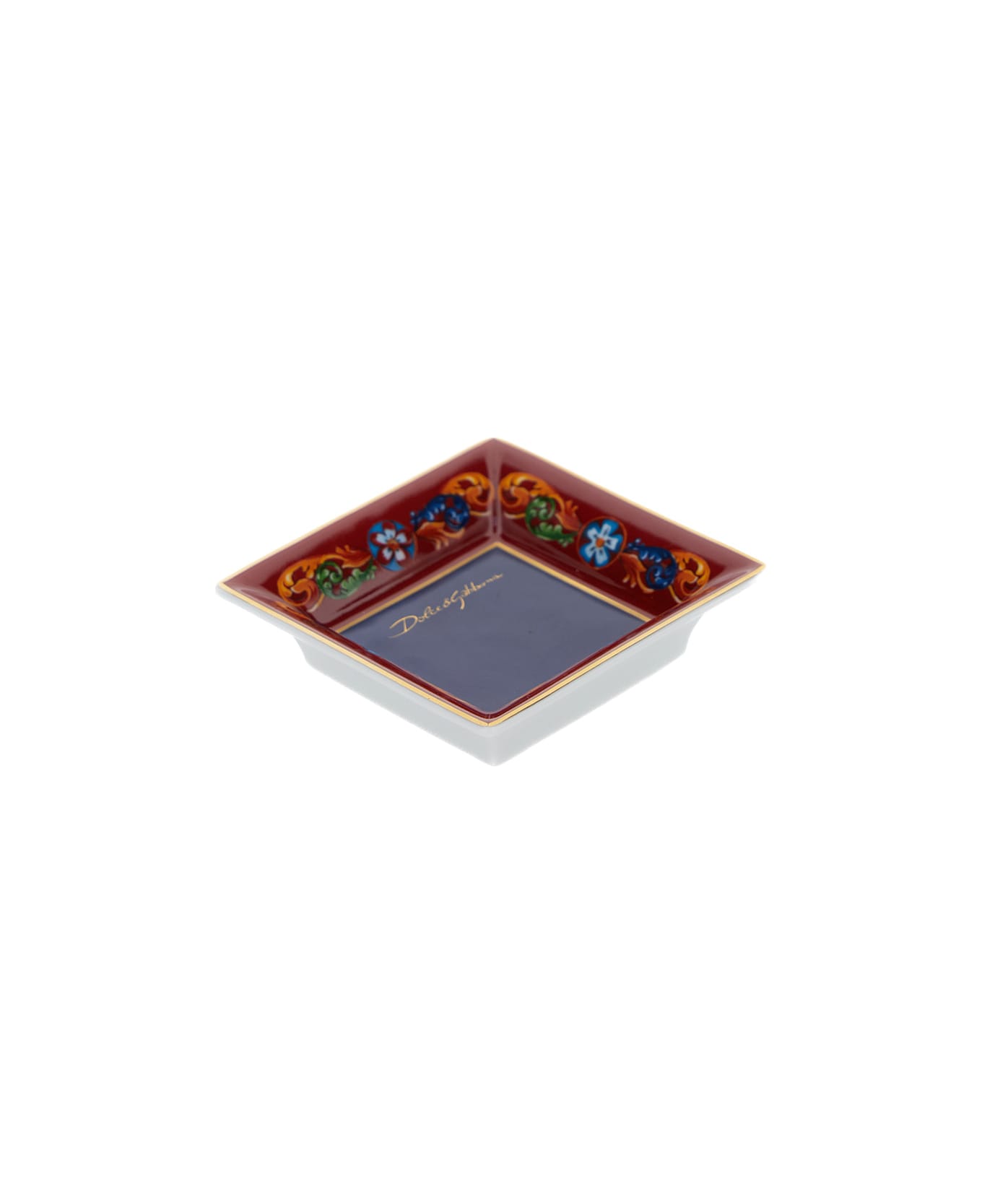 Dolce & Gabbana Multicolor Trinket Tray With Carretto Motif In Porcelain - Multicolor インテリア雑貨