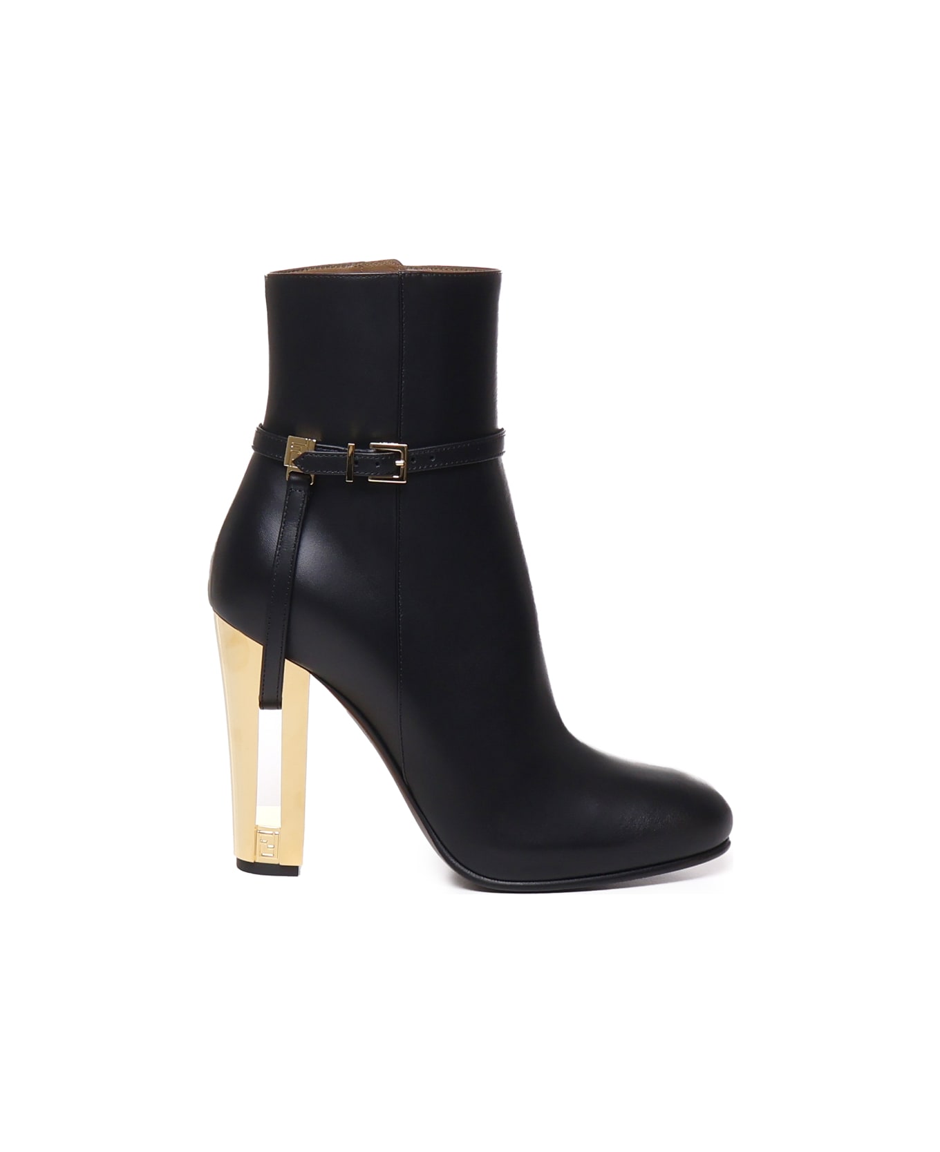 Fendi Delfina High Leather Ankle Boots - Black