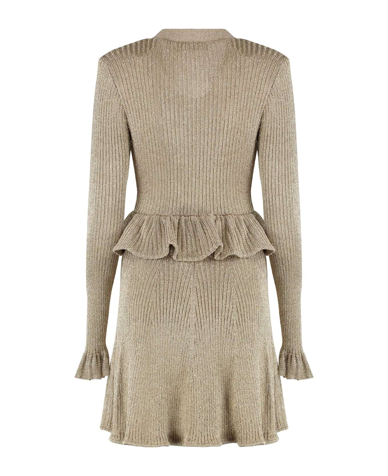 self-portrait Lurex Knit Dress - Gold