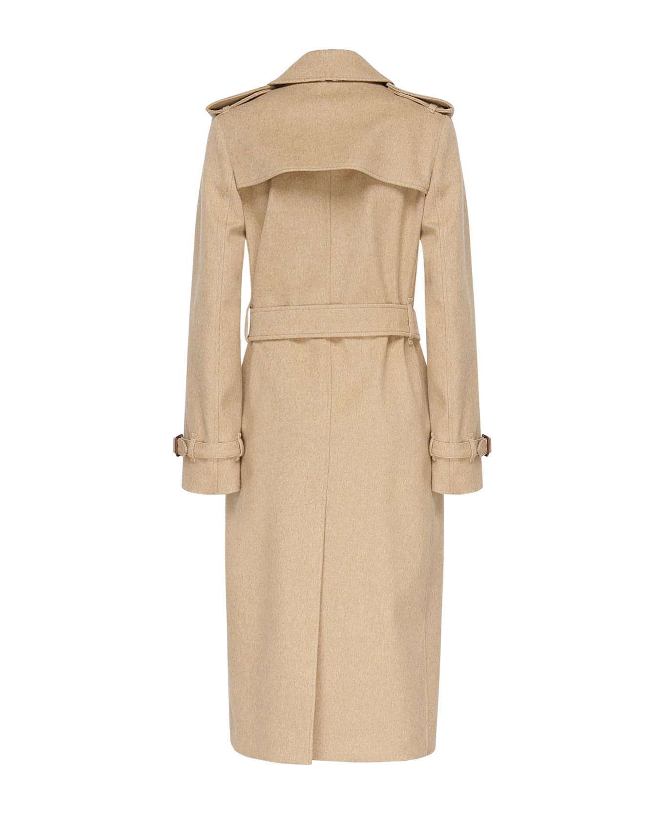 Burberry Long Kensington Cashmere Trench Coat - TRAIL MELANGE