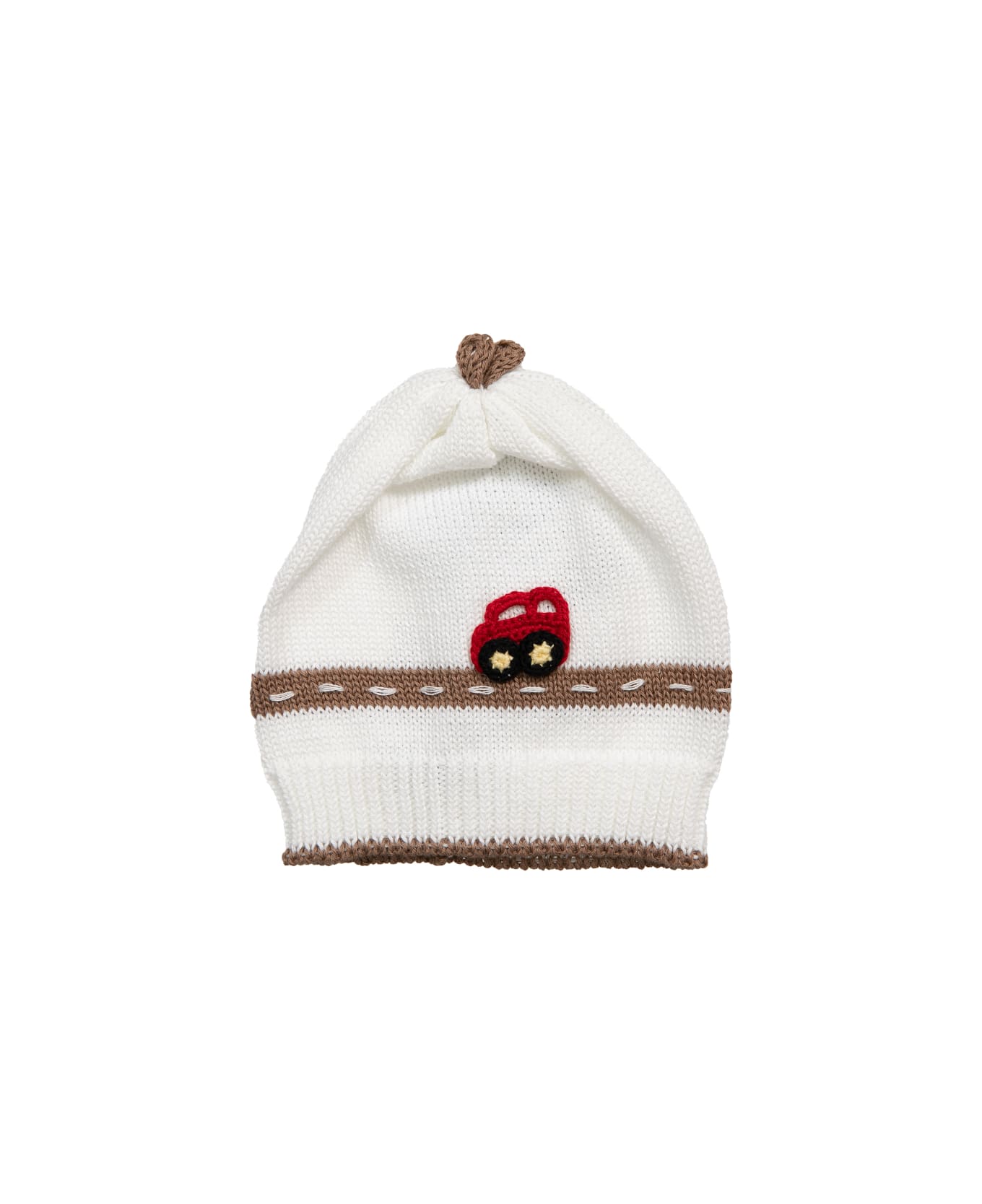 Piccola Giuggiola Cotton Knit Hat - White アクセサリー＆ギフト