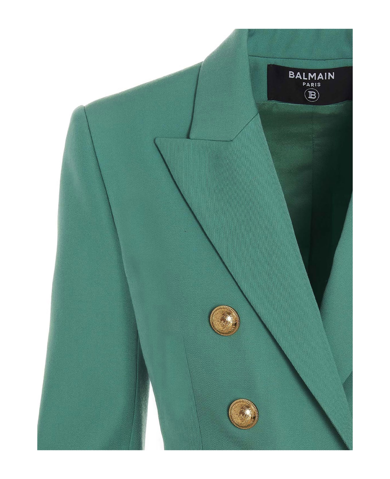 Balmain Double Breast Wool Blazer Jacket - Verde ブレザー