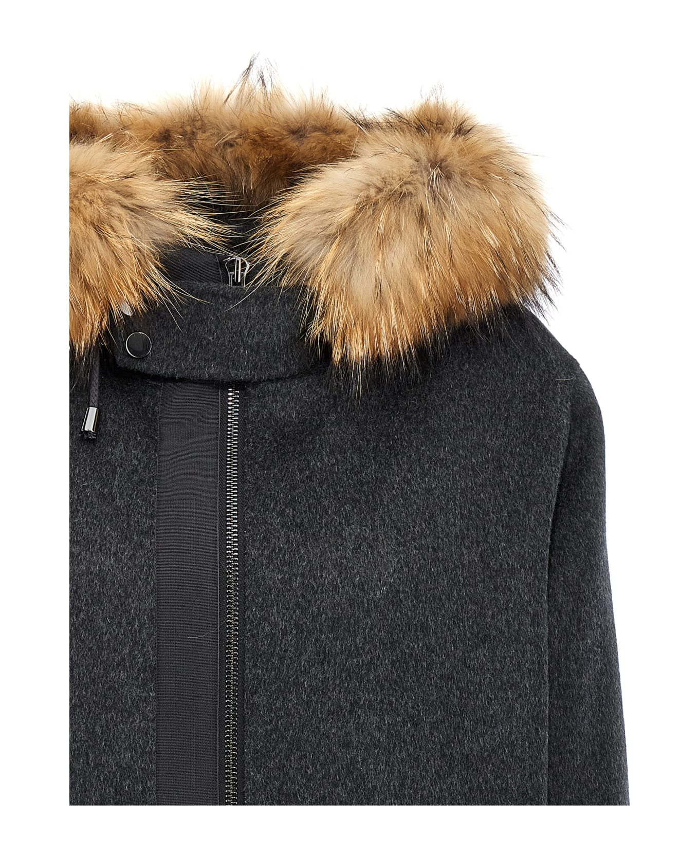 Parosh Fur Parka - Gray