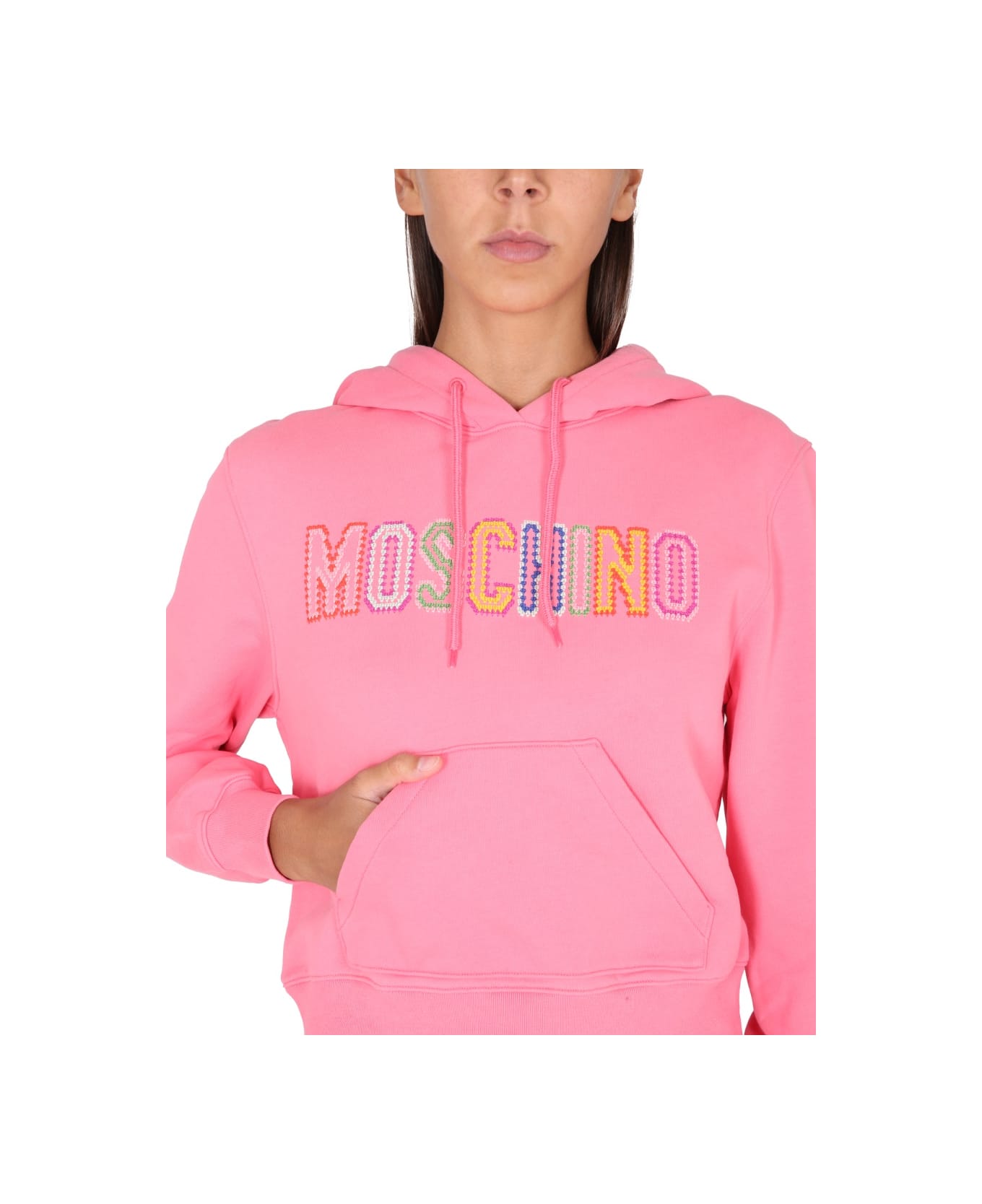 Moschino Hoodie With Logo - PINK