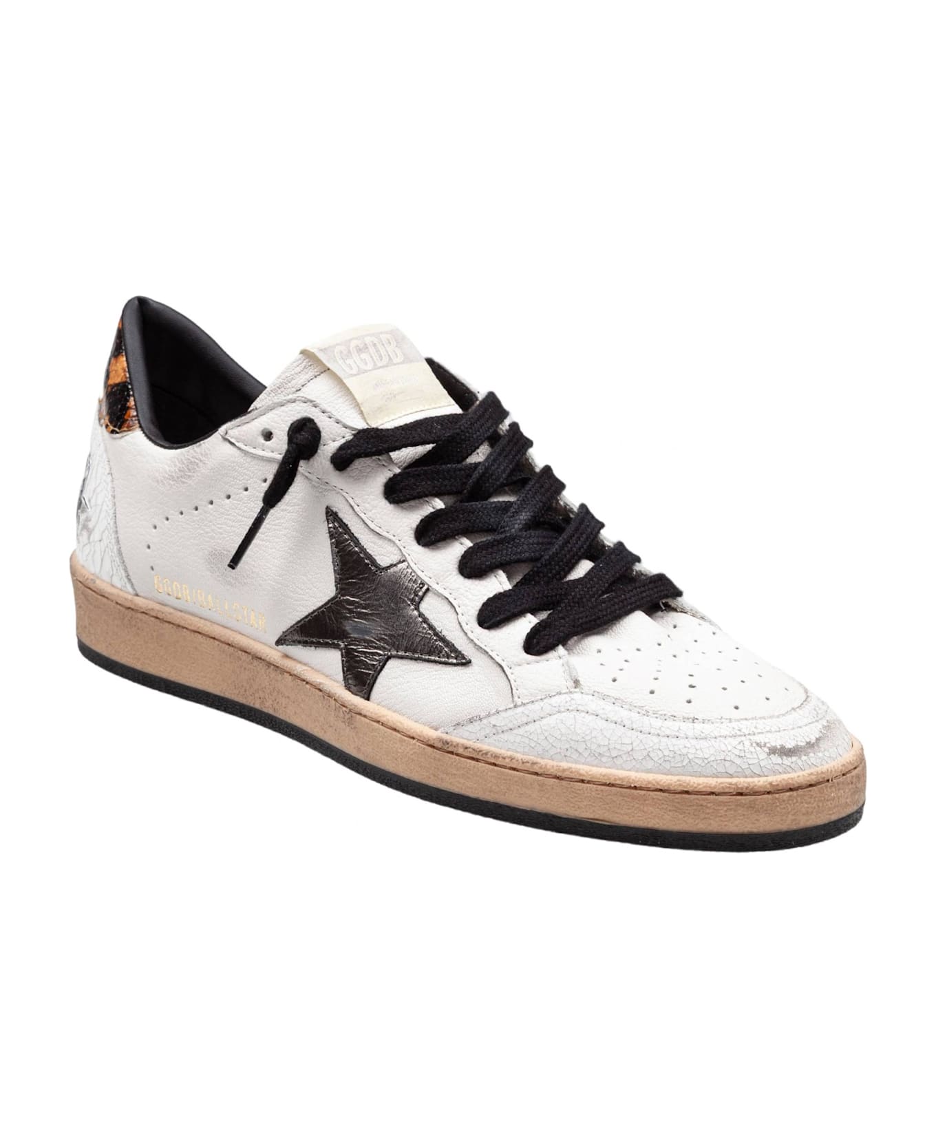 Golden Goose 
ball Star
 White Leather Sneakers - White/Grey