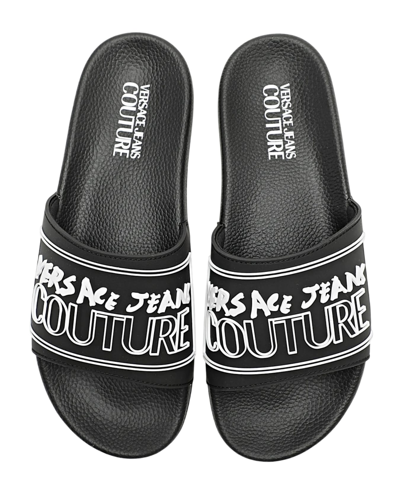 Versace Jeans Couture Men
s Pool Slides - Black