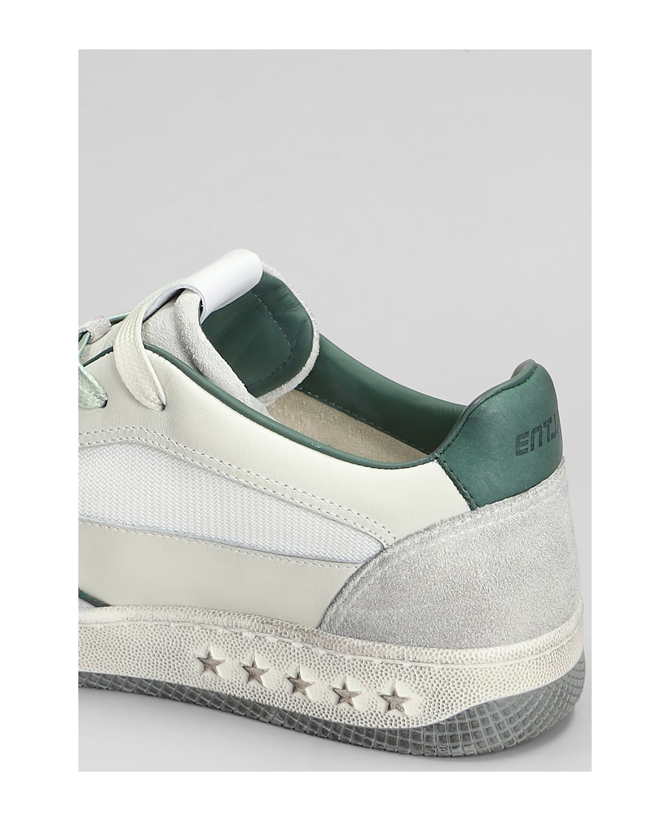 Enterprise Japan Egg Rocket Sneakers In White Leather And Fabric - white