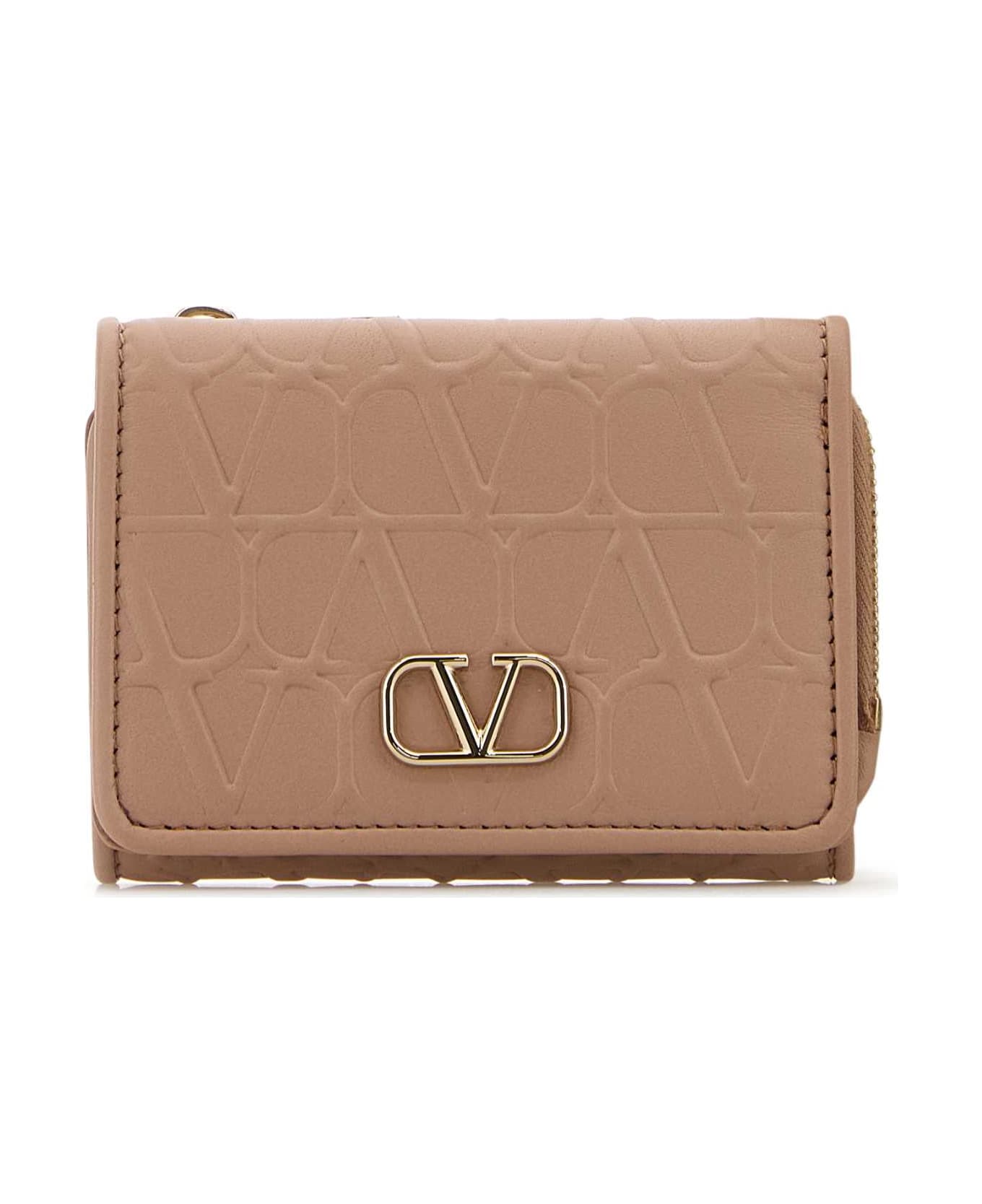 Valentino Garavani Powder Pink Leather Wallet - ROSECANNELLE